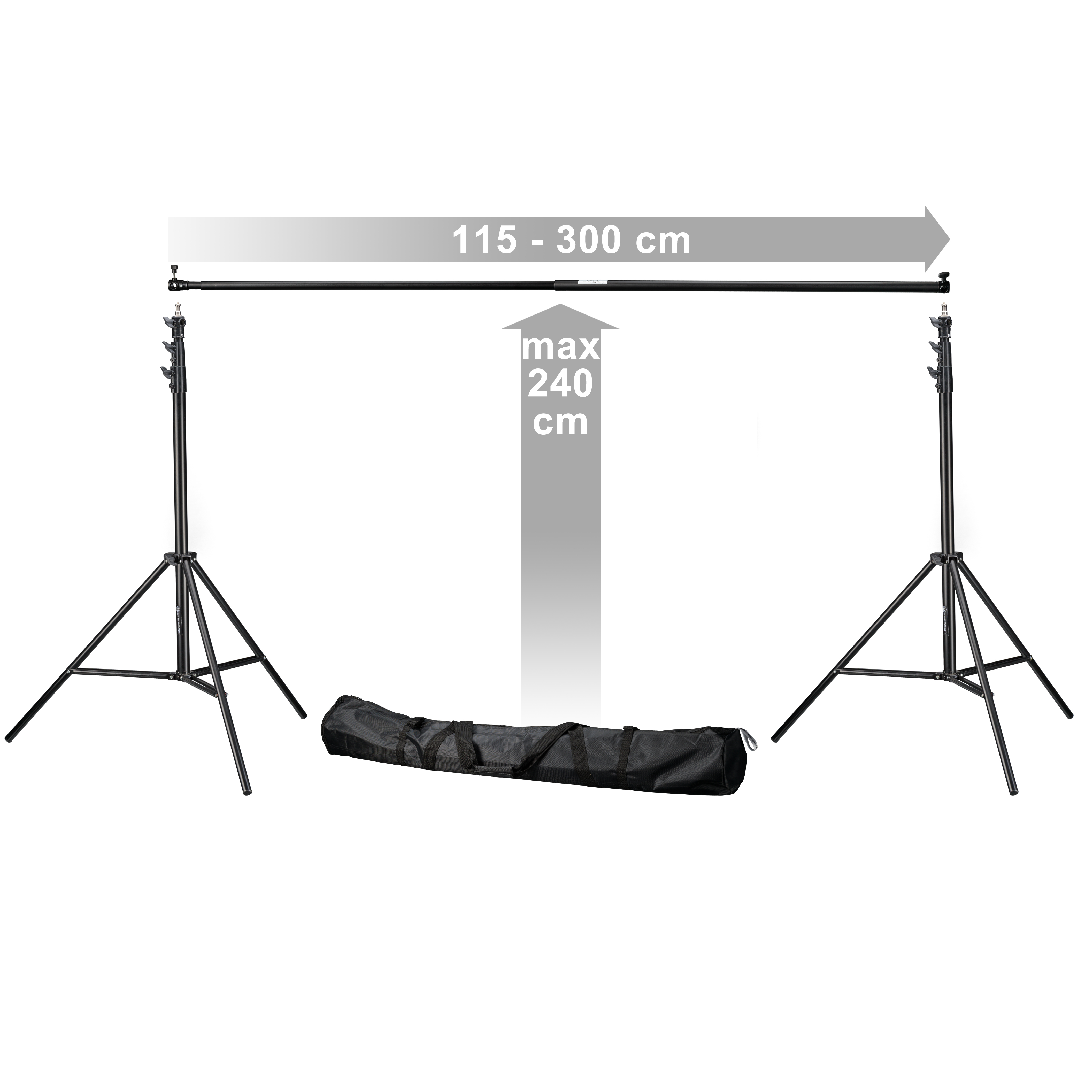 BRESSER BR-D24 Hintergrundsystem + Hintergrundstoff 2,5 x 3m Chromakey Blau