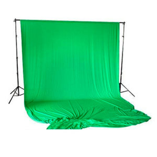 BRESSER BR-D26 Hintergrundsystem + Hintergrundstoff 3 x 6m Chromakey Grün für Greenscreen Setups