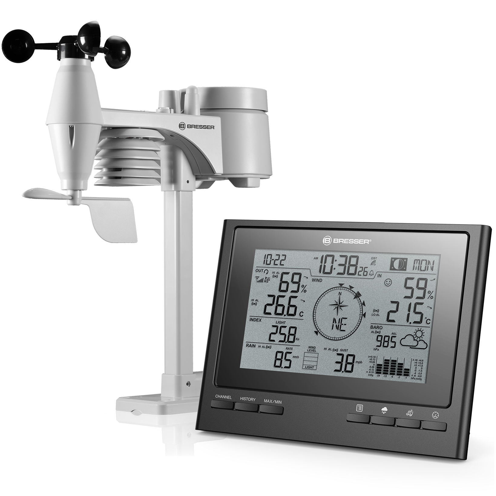 BRESSER 7-in-1 Exklusive ClimateScout Funk-Wetterstation