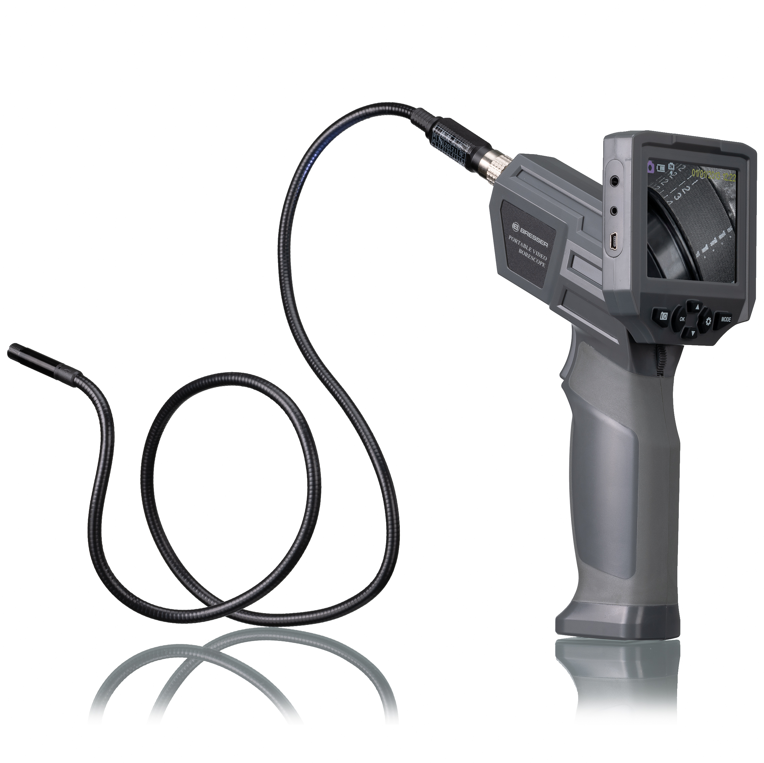 BRESSER endoscope camera with 8.89 cm (3.5'') LCD display