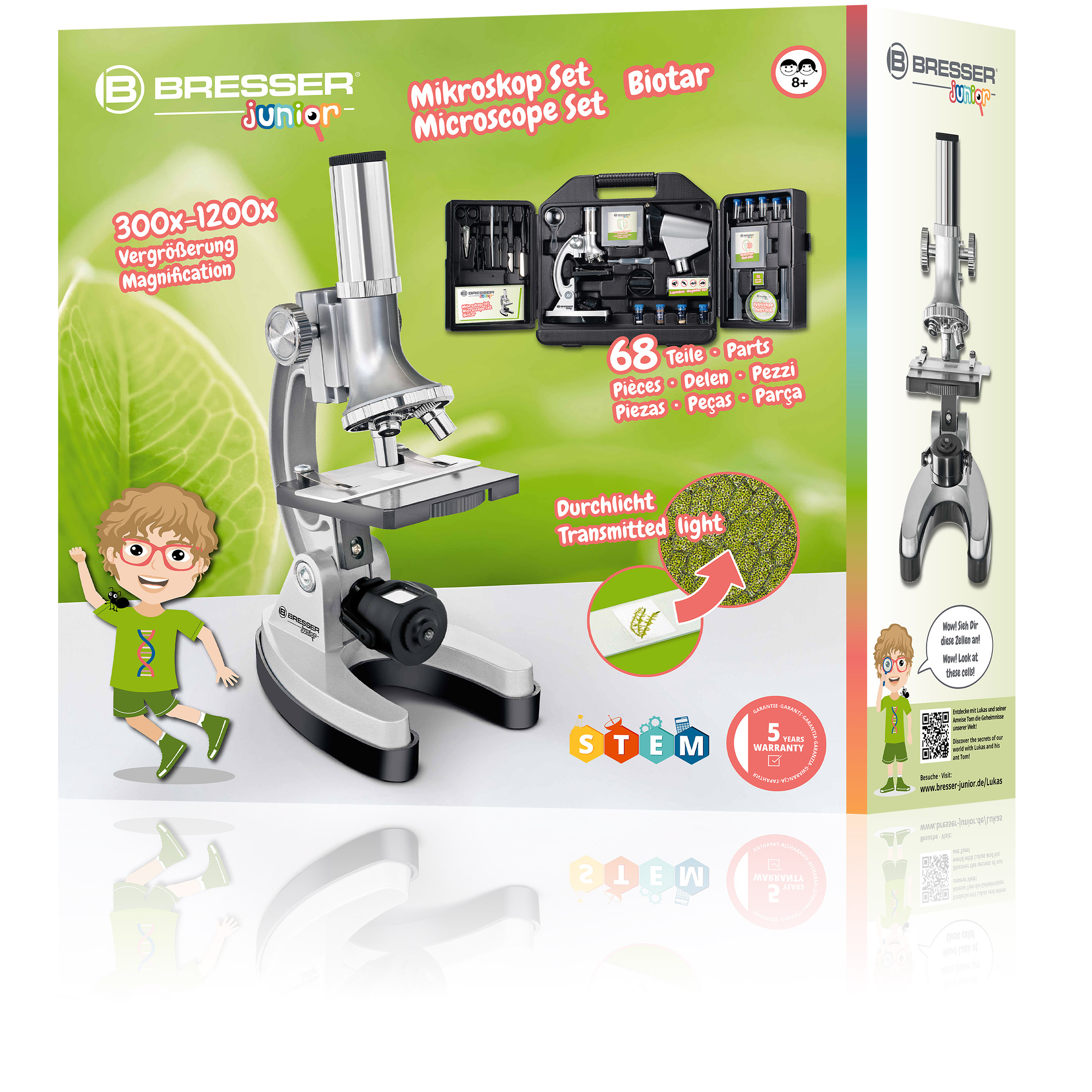 BRESSER JUNIOR Biotar 300x-1.200x Mikroskop-Set im Koffer