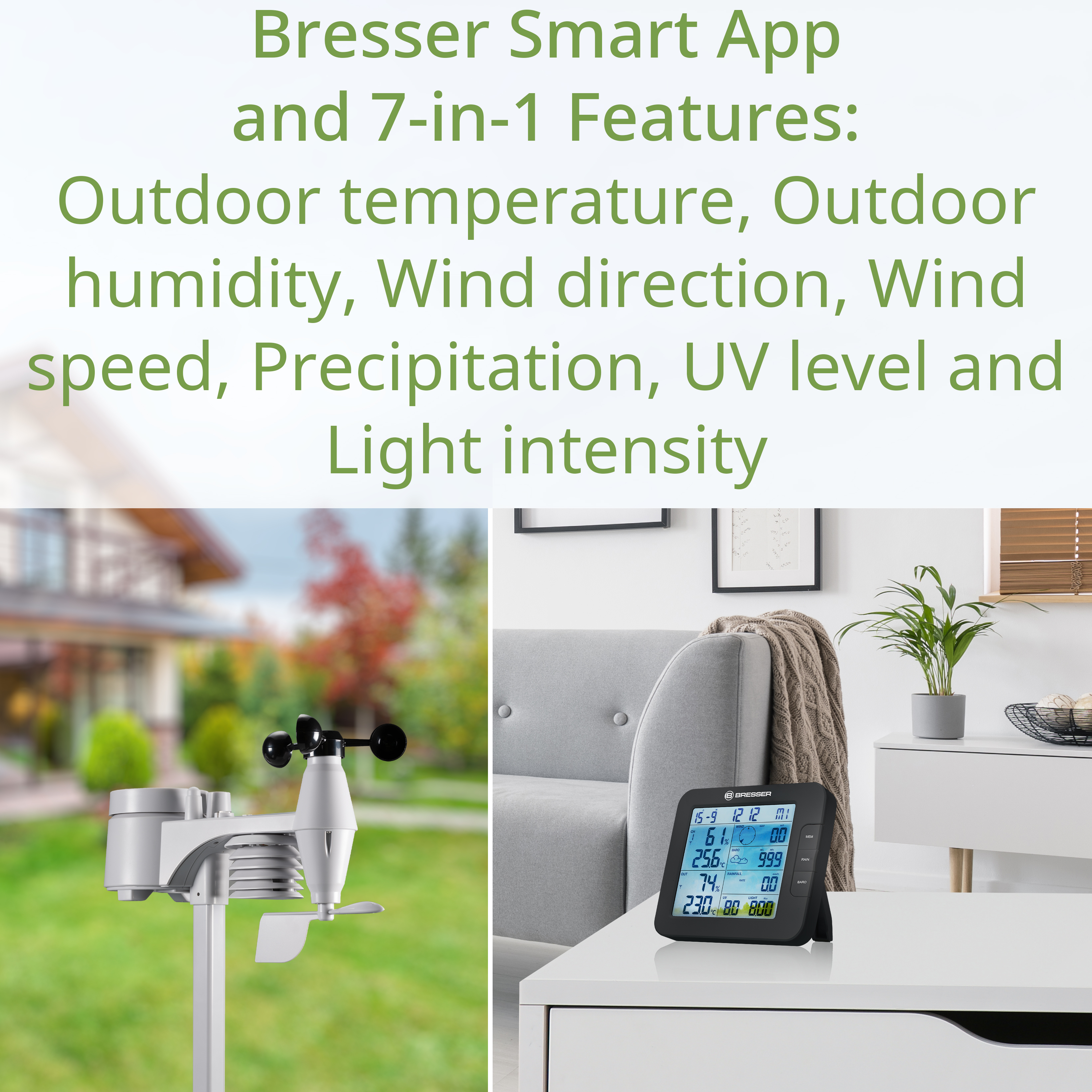 BRESSER Tuya Smart Home 7-in-1-Wetterstation ClimateConnect