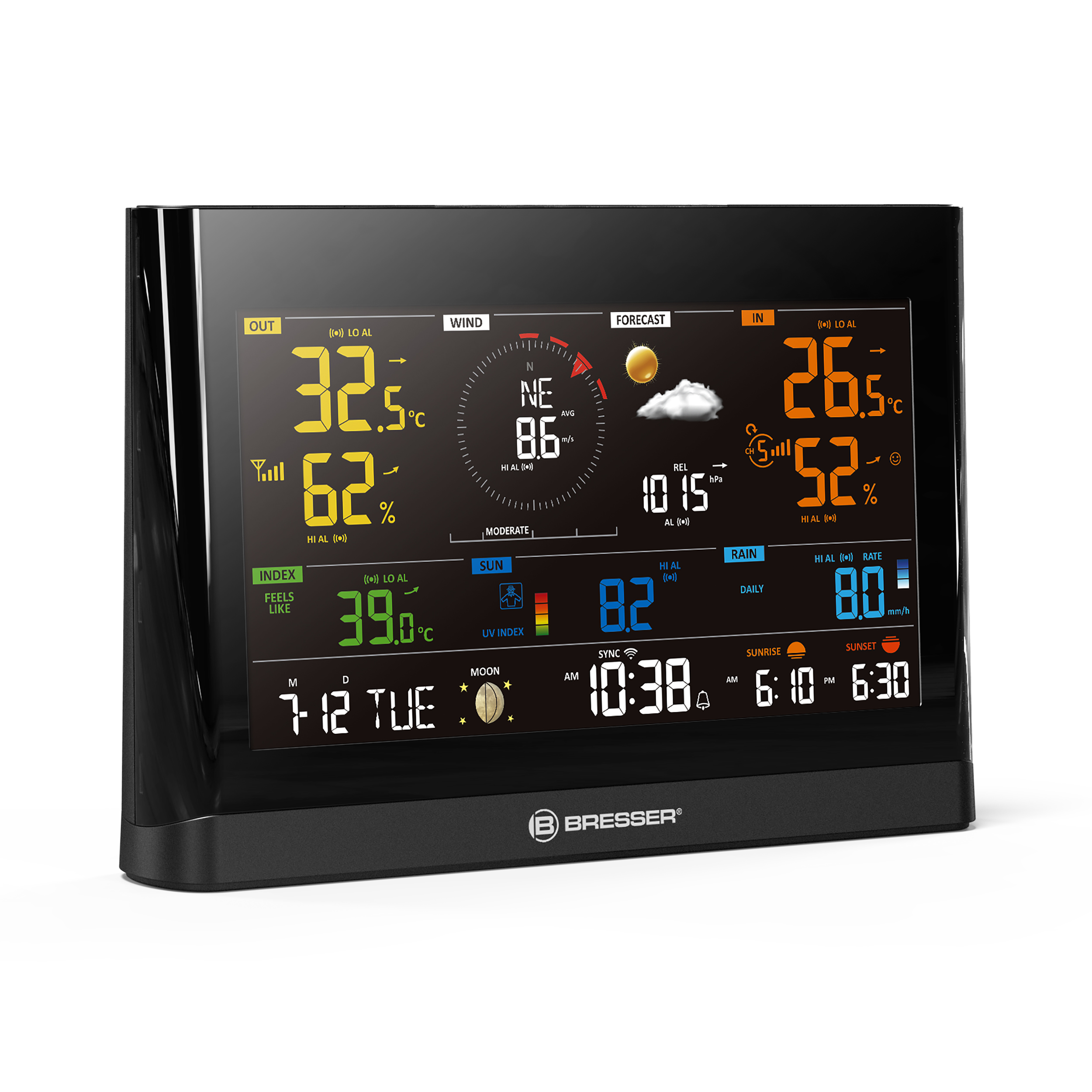 BRESSER WLAN Comfort Wetterstation mit 7-in-1-Profi-Sensor und modernem Farbdisplay