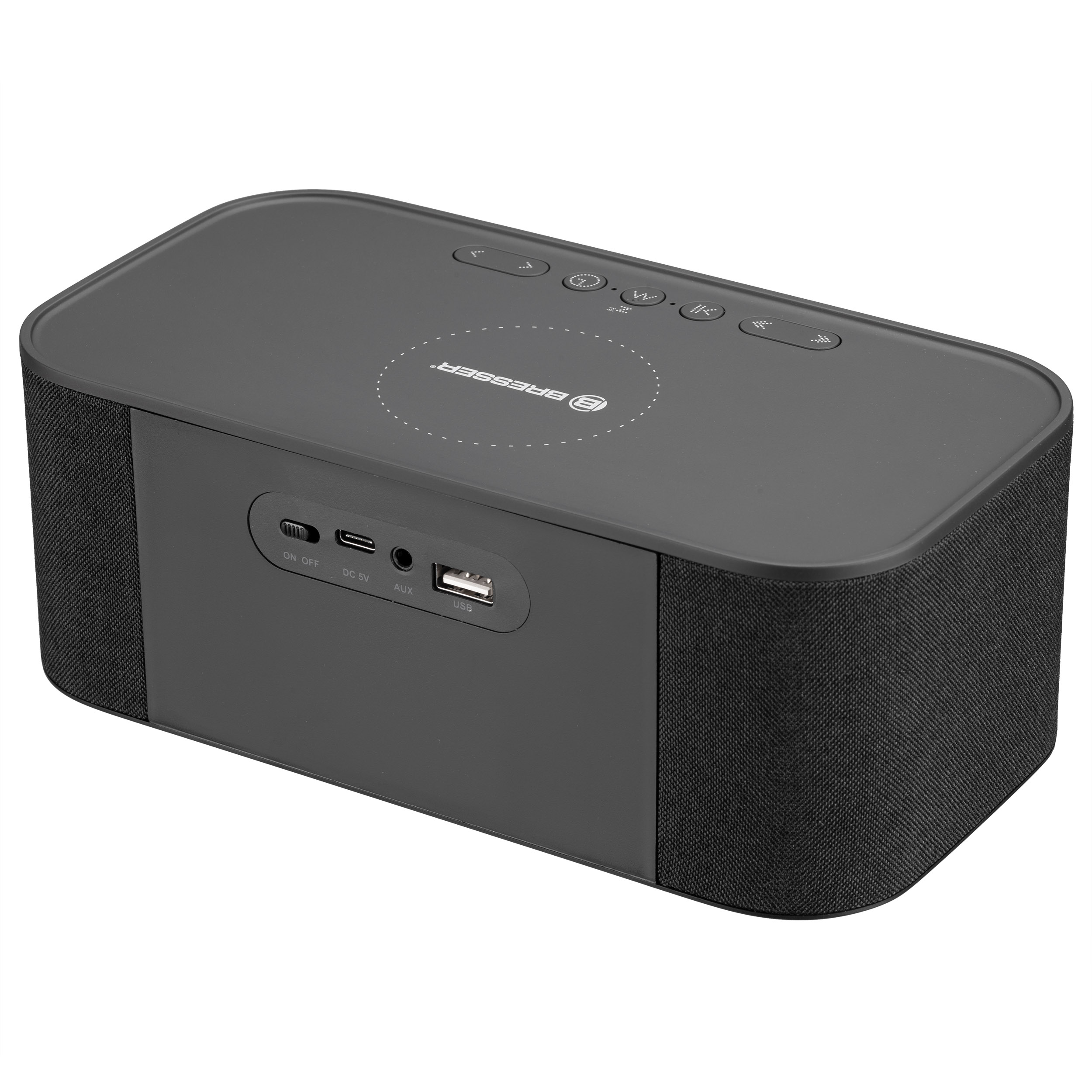 BRESSER Bluetooth Stereo-Lautsprecher mit Weck- und Ladefunktion