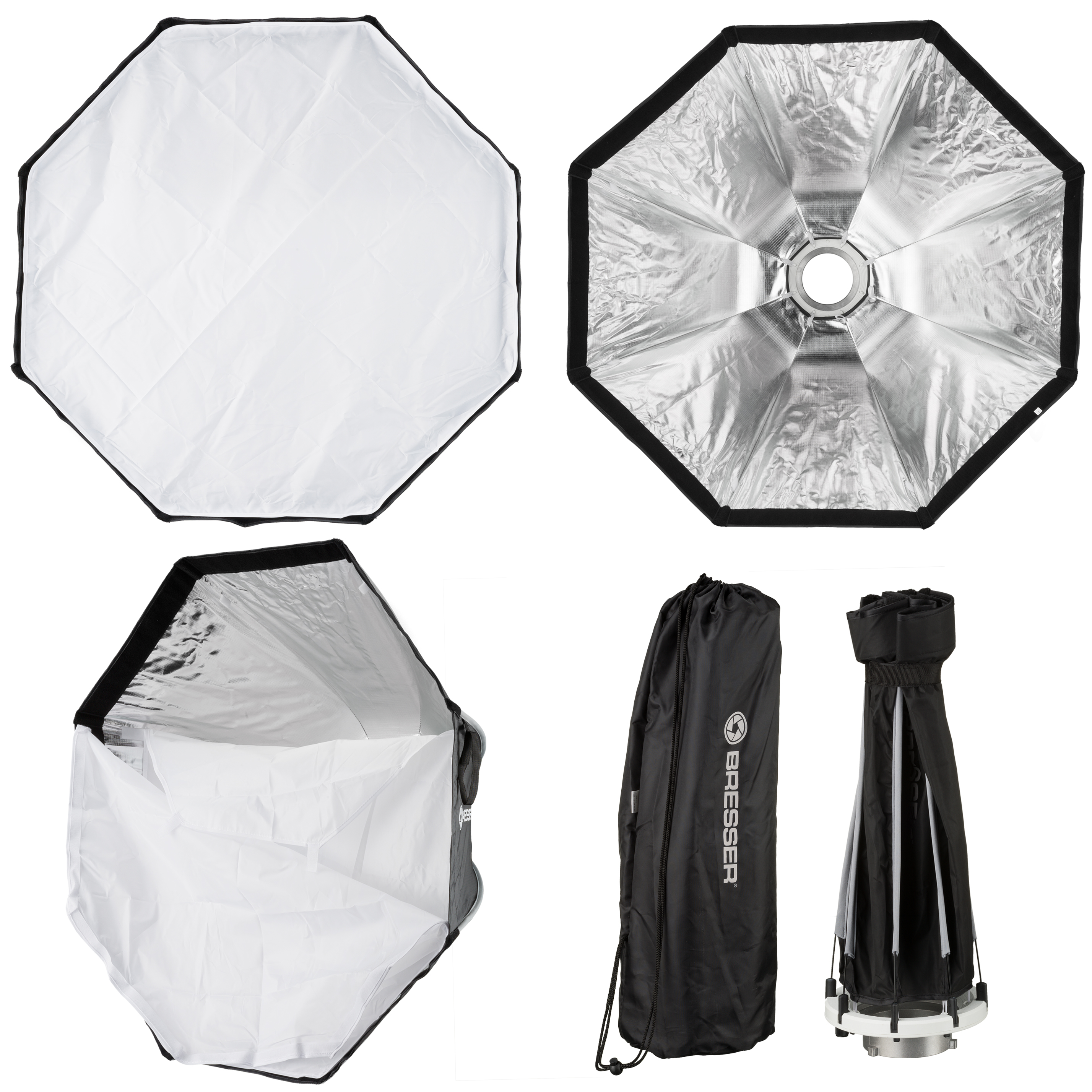 BRESSER Super Quick Schnellspann-Octabox/Softbox 90cm mit Bowens-Anschluss