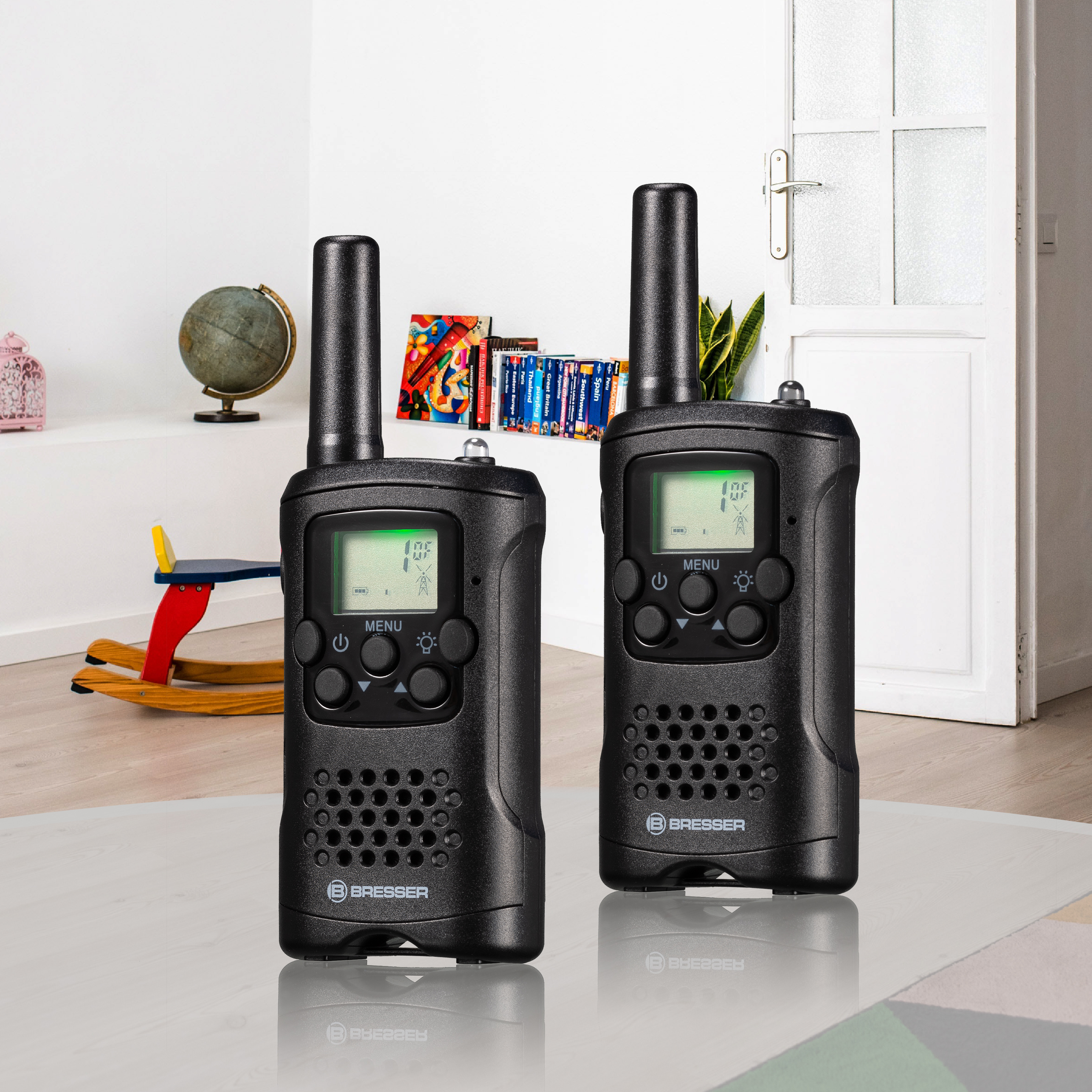 BRESSER FM Walkie Talkie 2er Set mit hoher Reichweite bis zu 6 km und Frei-Hand-Funktion