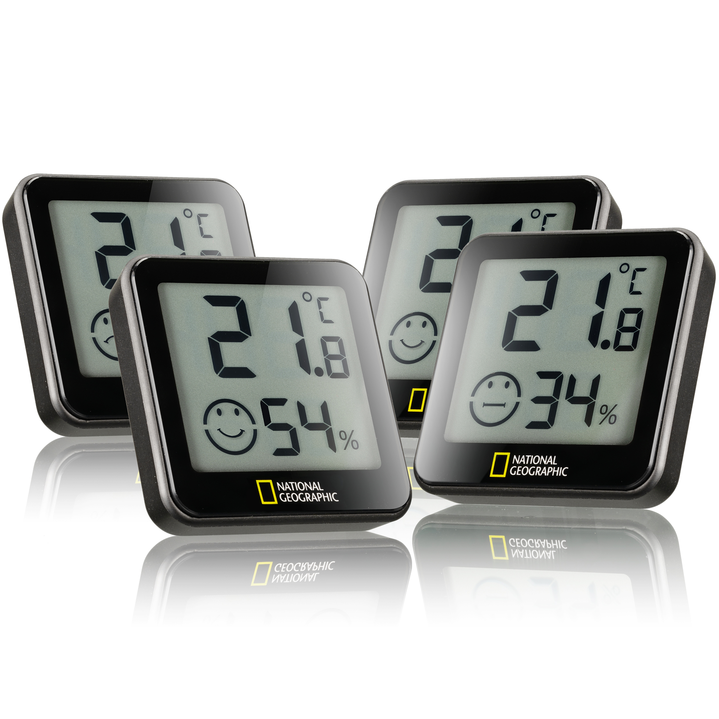 NATIONAL GEOGRAPHIC Thermo-Hygrometer Tempy 4er-Set