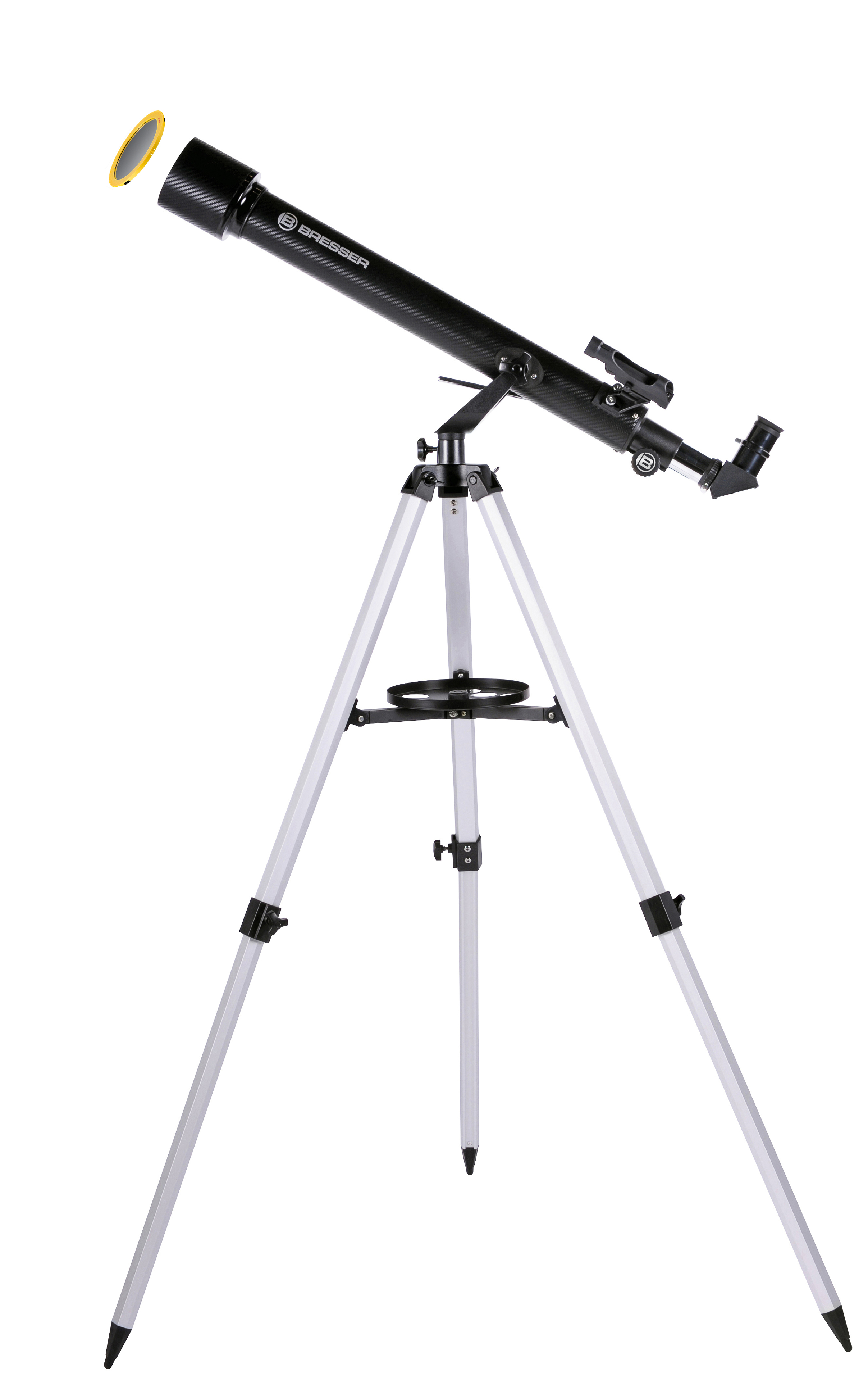 BRESSER Arcturus 60/700 AZ - Linsenteleskop mit Smartphone-Adapter & Sonnenfilter