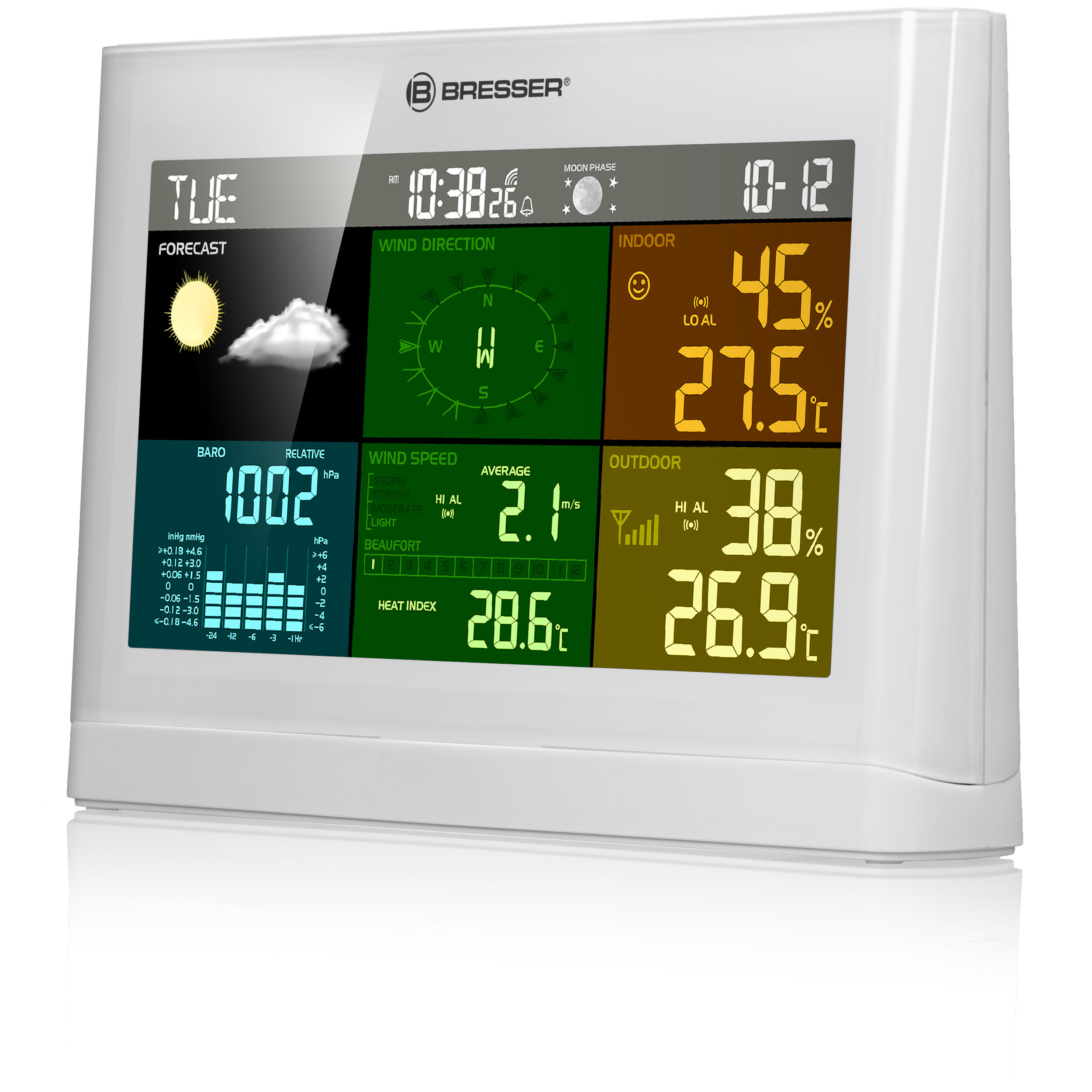 BRESSER 5-in-1 Comfort Wetterstation mit Farbdisplay