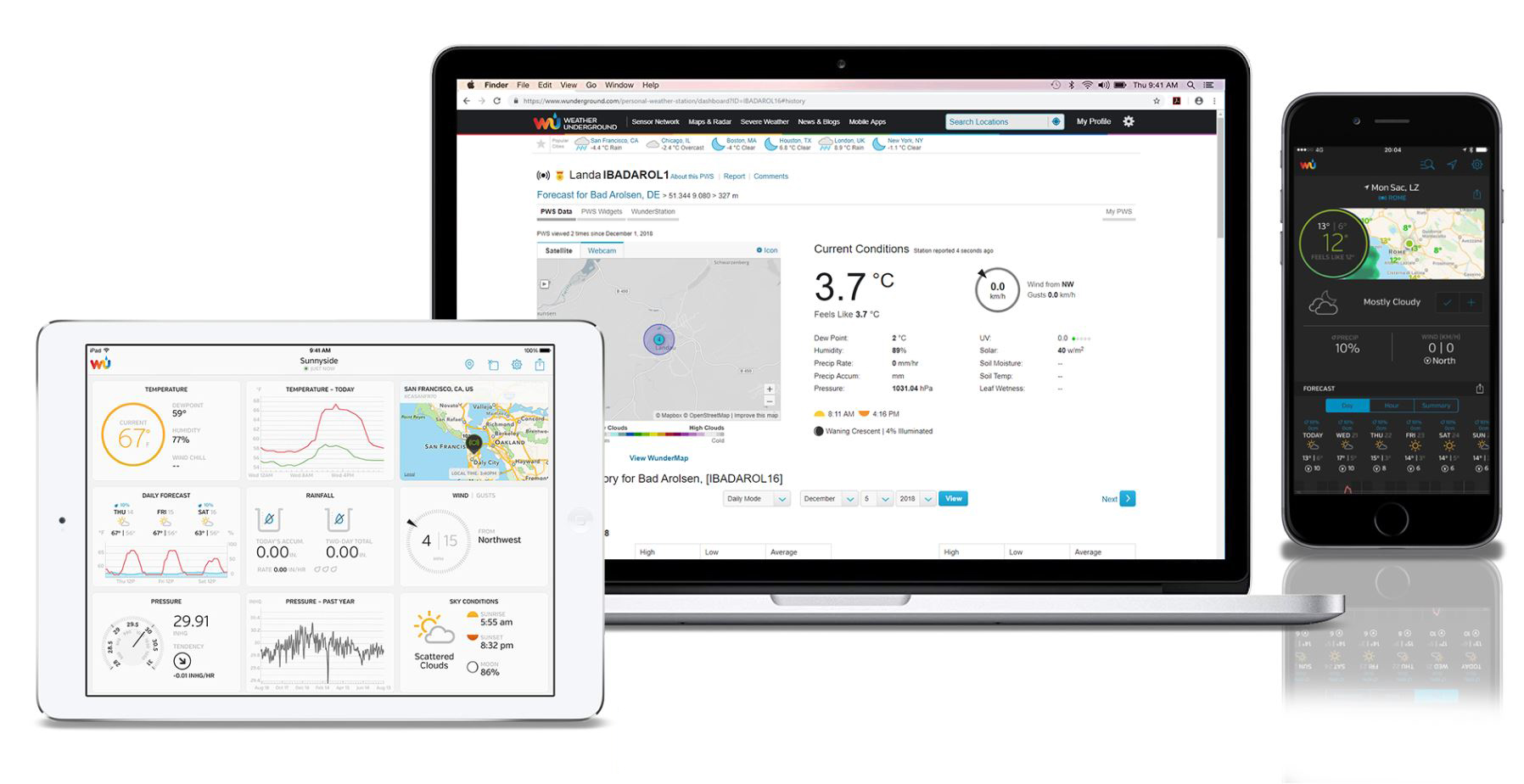 EXPLORE SCIENTIFIC WLAN-Farb-Wetterstation mit 5-in-1-Profi-Sensor V WSX1001