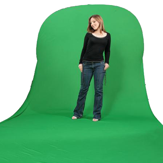 BRESSER Falthintergrund BR-TR11 180 x 240 +240cm Greenscreen/ Chromakey Grün mit grüner Schleppe