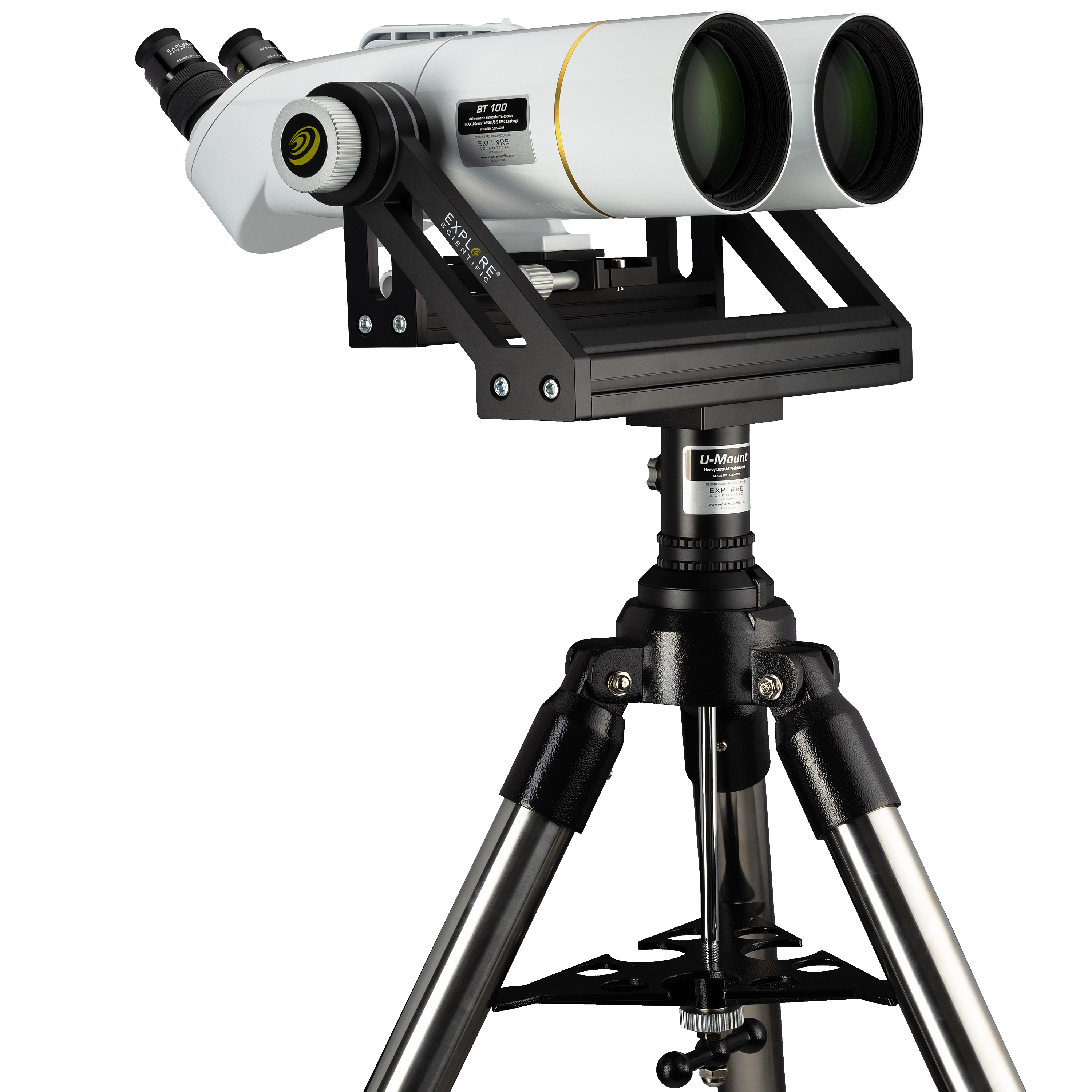 EXPLORE SCIENTIFIC BT-100 SF Großfernglas mit 62 Grad LER Okularen 20mm