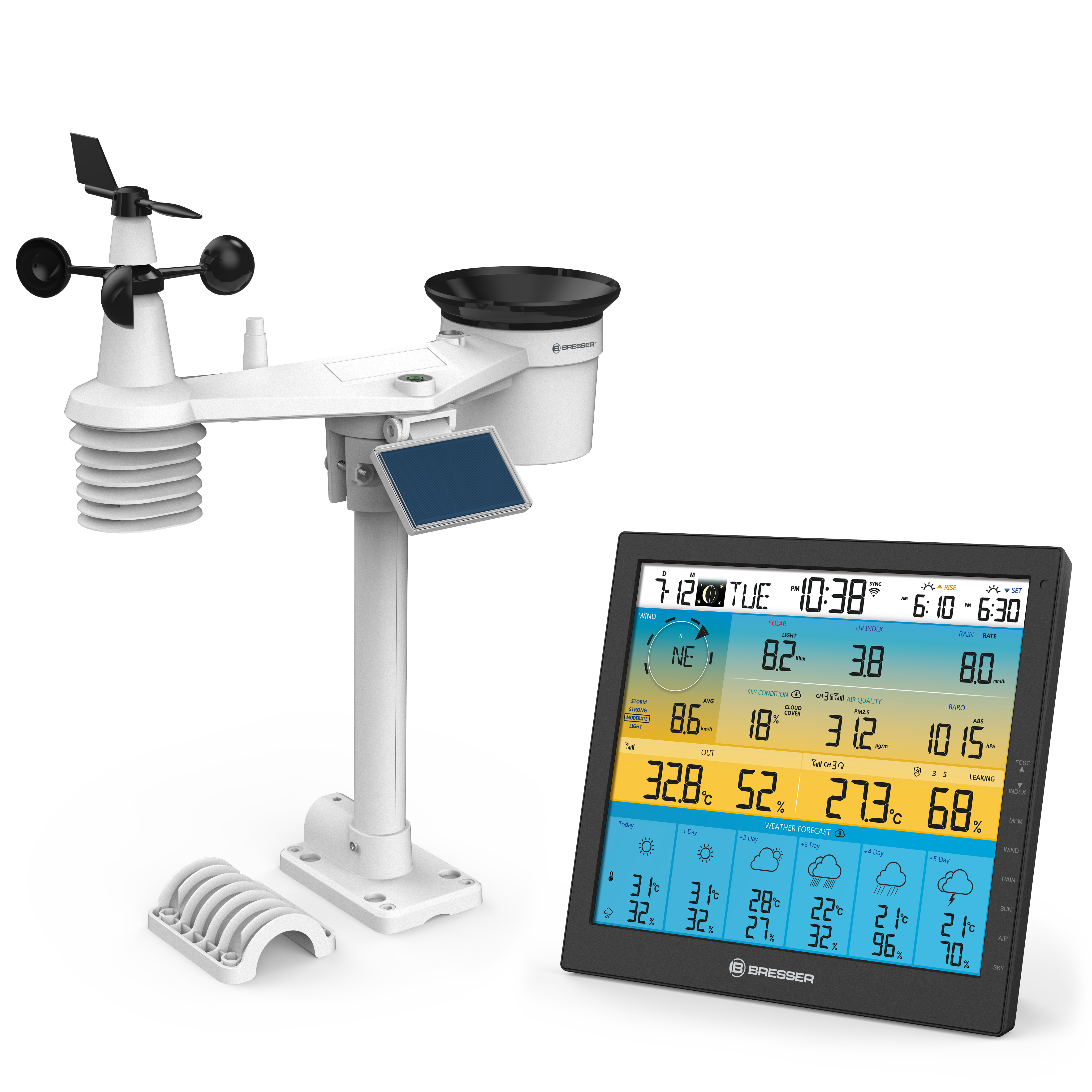 BRESSER 6-Tage 4CAST PRO SF WLAN-Wetterstation 7-in-1 solar