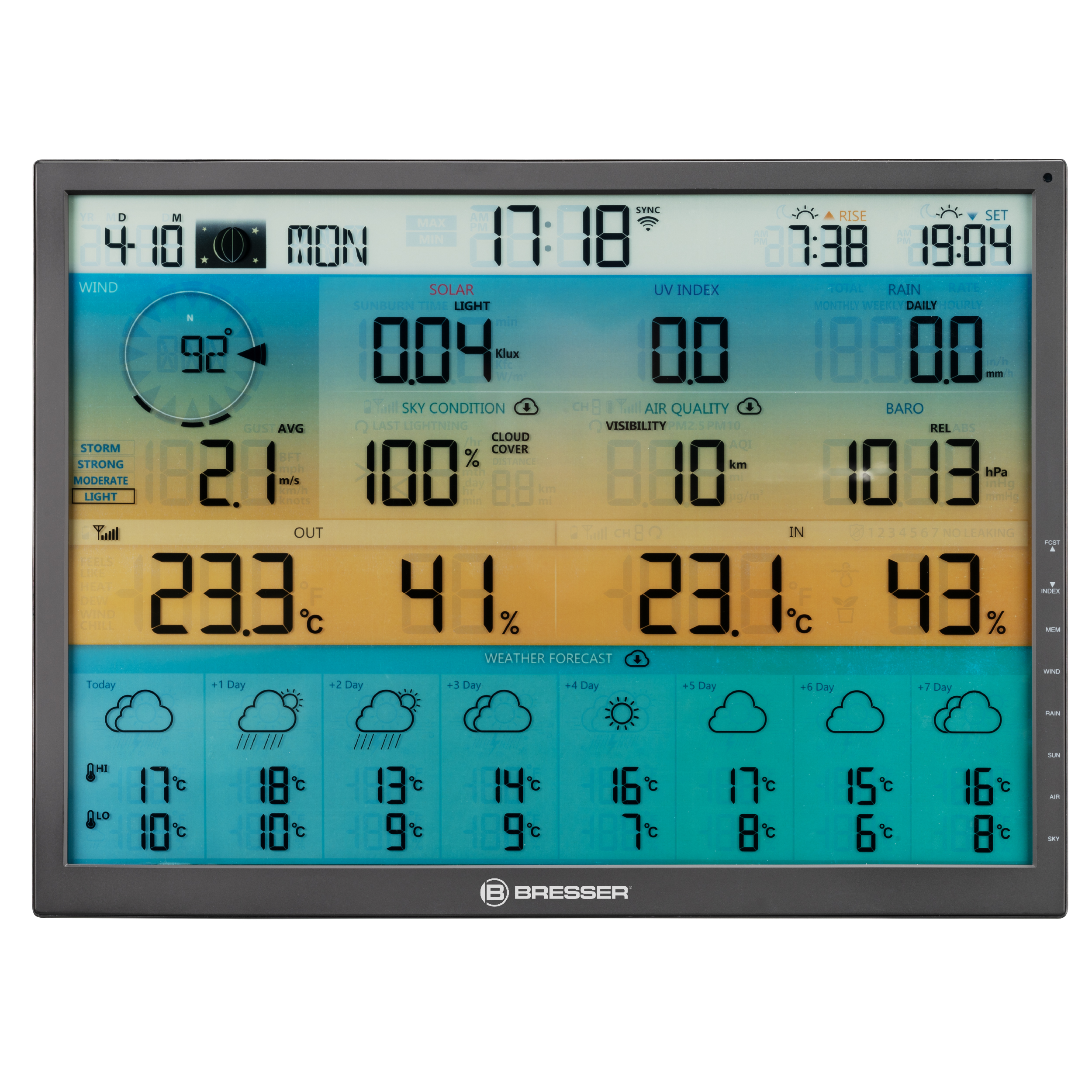 BRESSER 8-Tage 4CAST XL WLAN-Wetterstation 7-in-1 solar