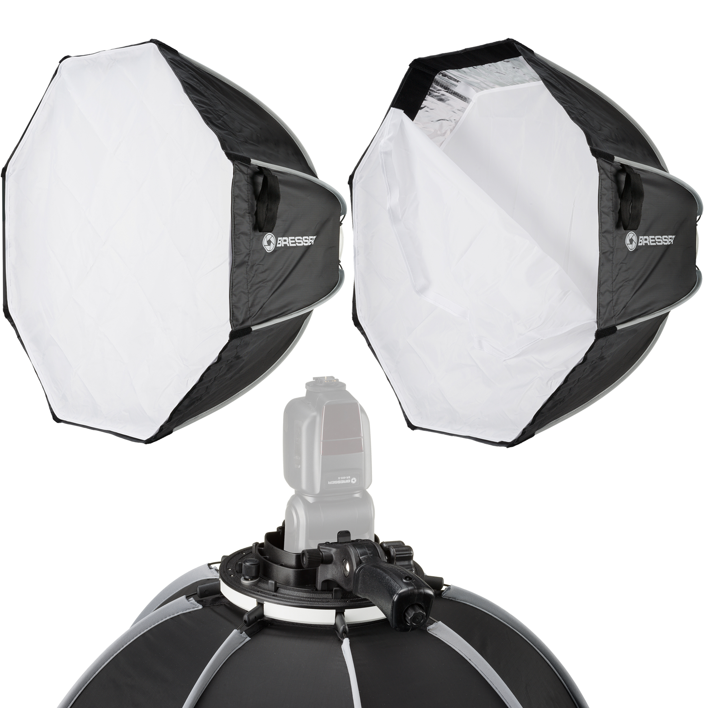 BRESSER Super Quick Release Schnellspann-Octabox/Softbox  65cm für Kamerablitze