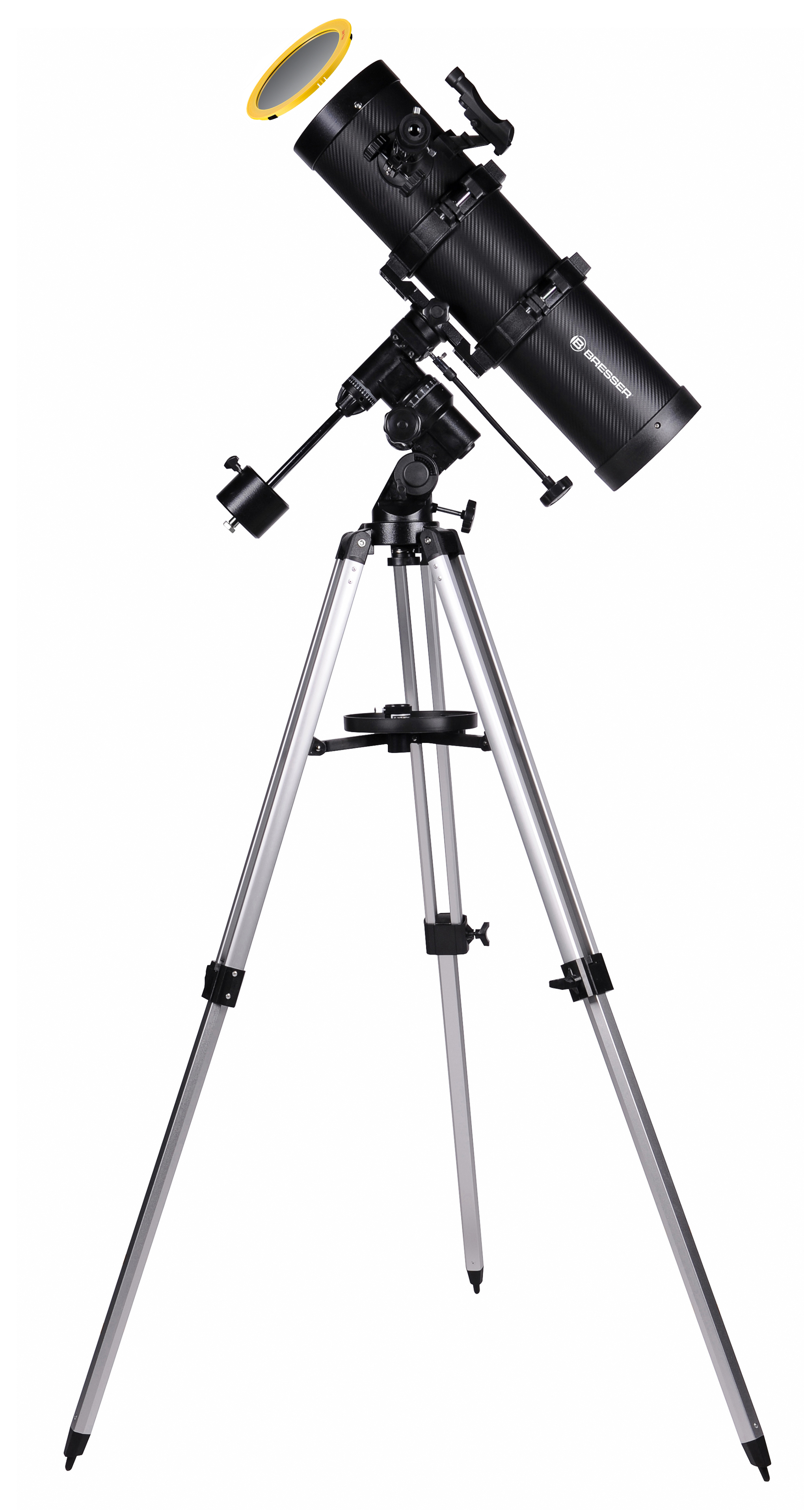 BRESSER Spica-I 130/650 EQ3 Spiegelteleskop mit Smartphone-Adapter & Sonnenfilter