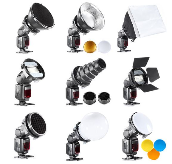 BRESSER BR-SET7 7-teiliges Lichtformerset für Kamerablitze