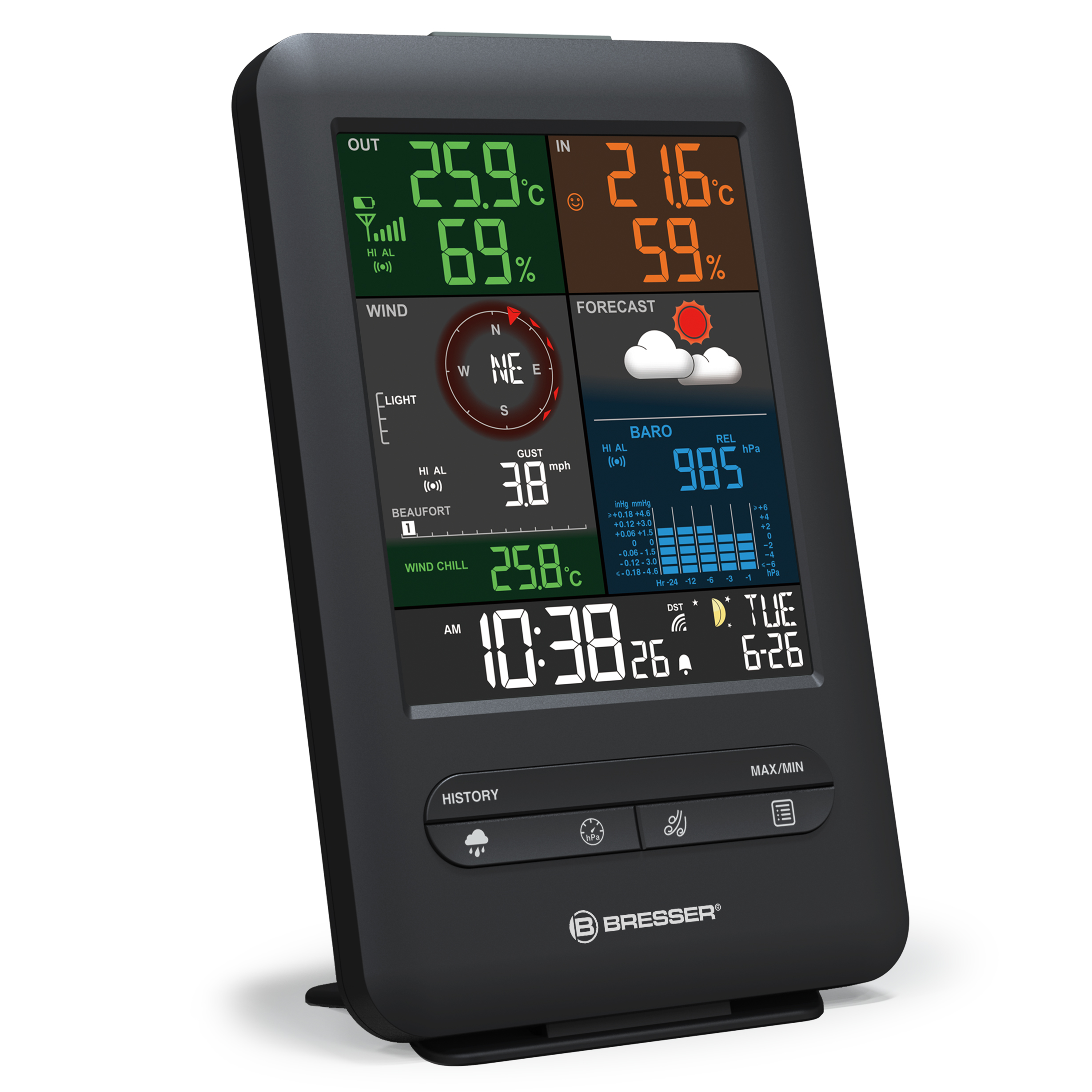 BRESSER Wetterstation 5-in-1 Beaufort mit Farbdisplay