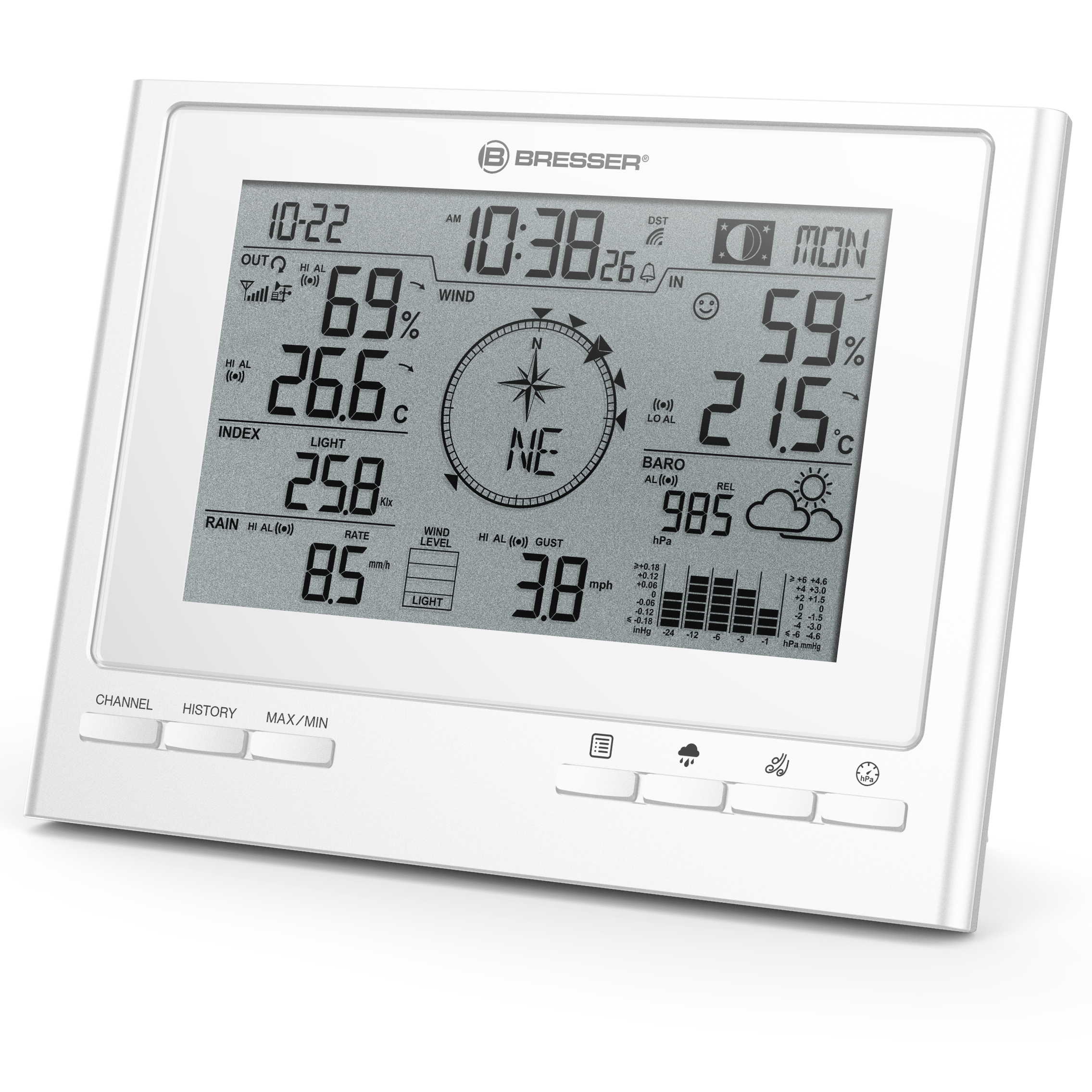 BRESSER zusätzliche / Ersatz-Basisstation für 7003100 ClimateScout Wetterstation