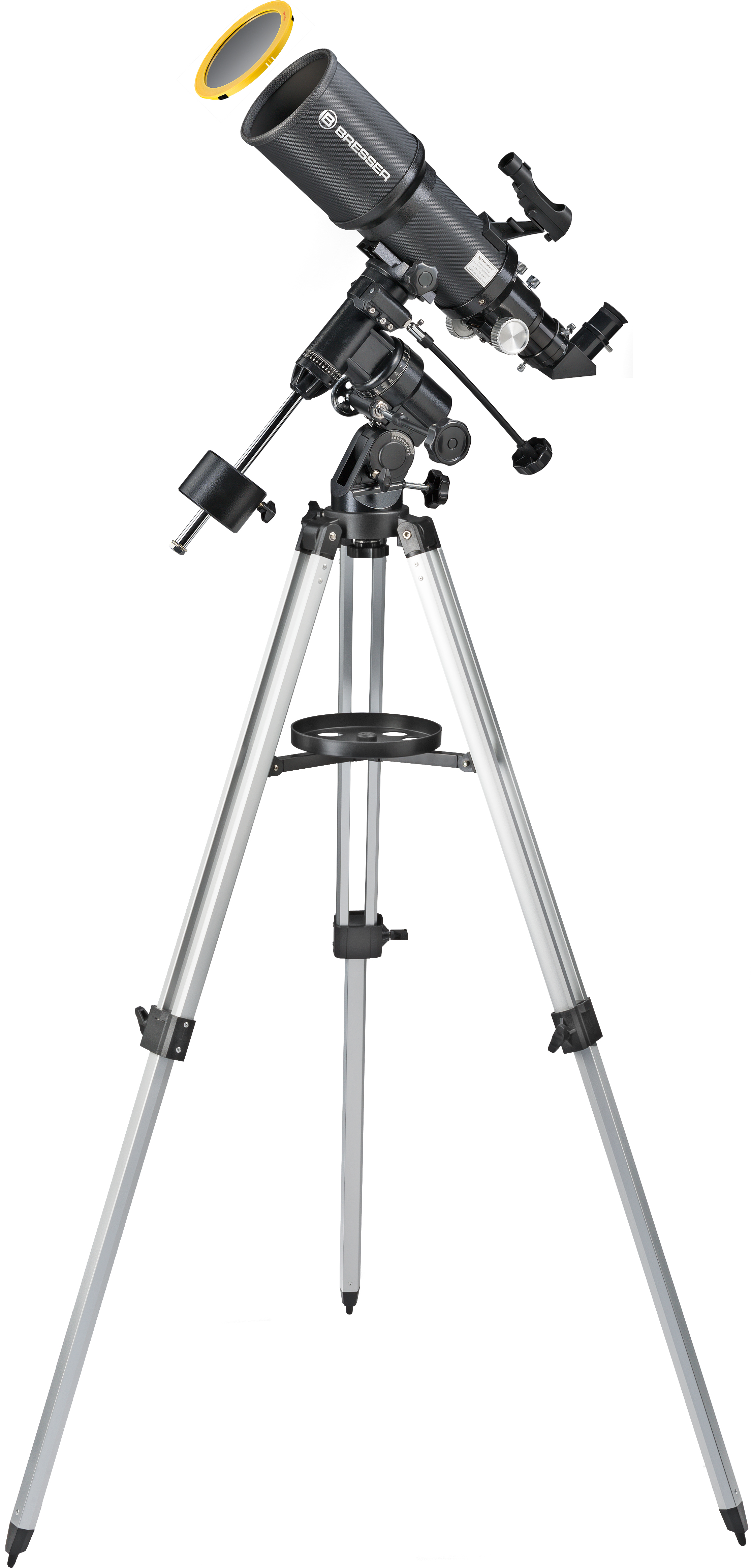 BRESSER Polaris-I 102/460 EQ3 Linsenteleskop mit Smartphone-Adapter & Sonnenfilter