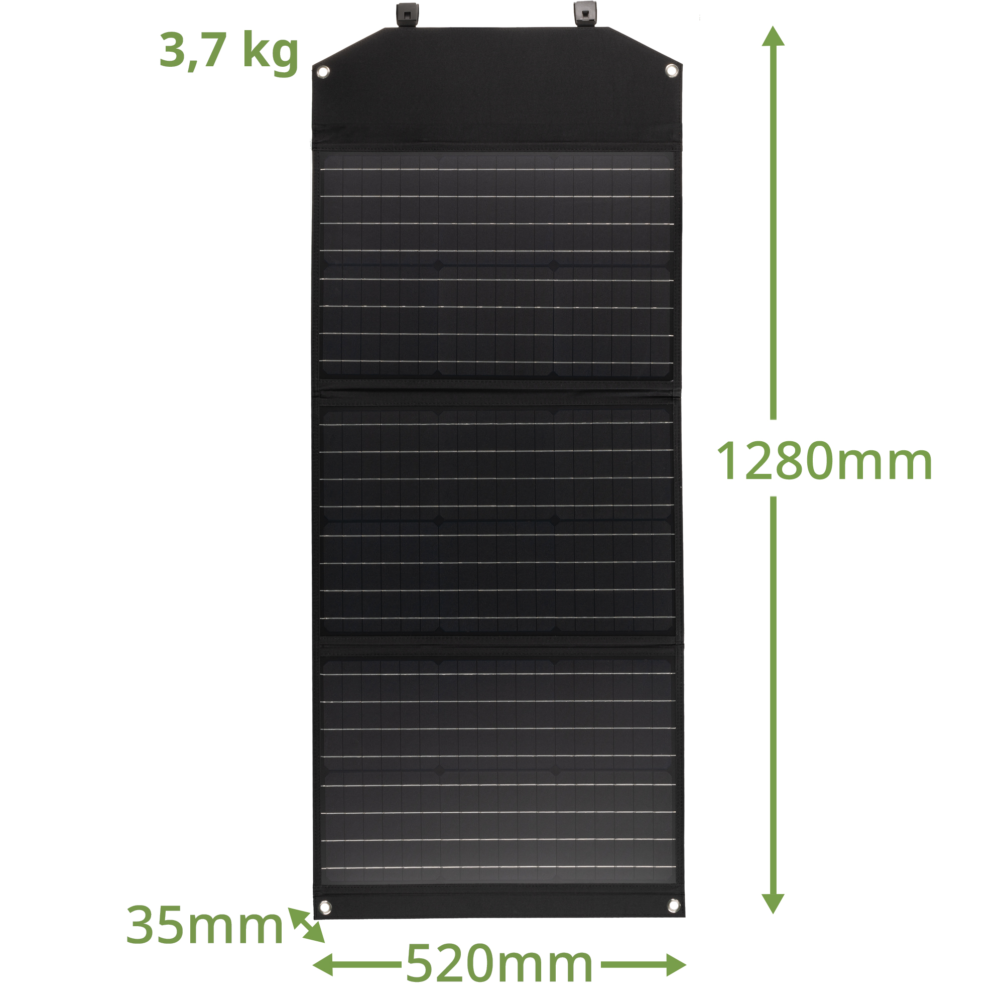 BRESSER Mobiles Solar-Ladegerät 90 Watt mit USB- u. DC-Anschluss