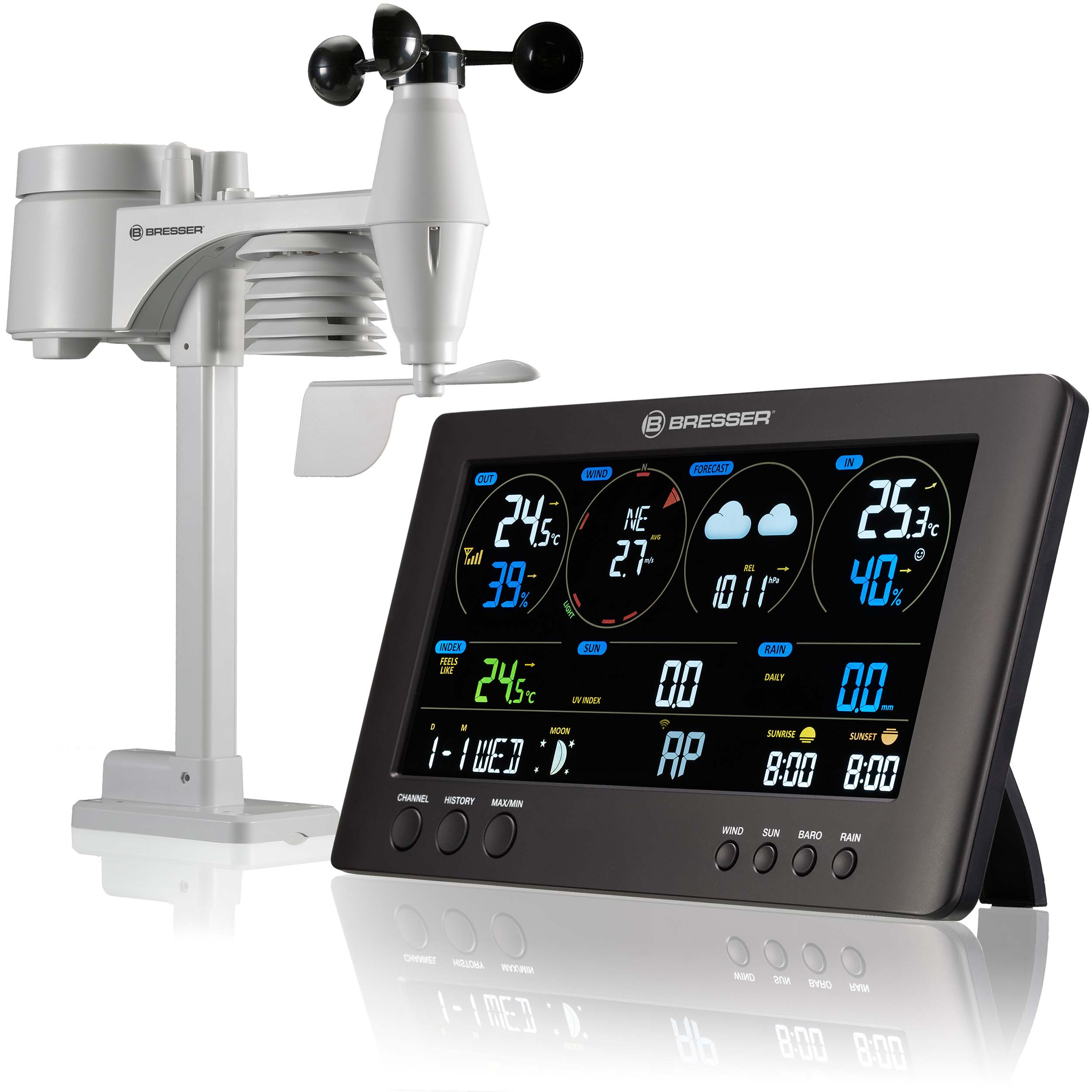 BRESSER WLAN ClearView Wetterstation mit 7-in-1-Profi-Sensor