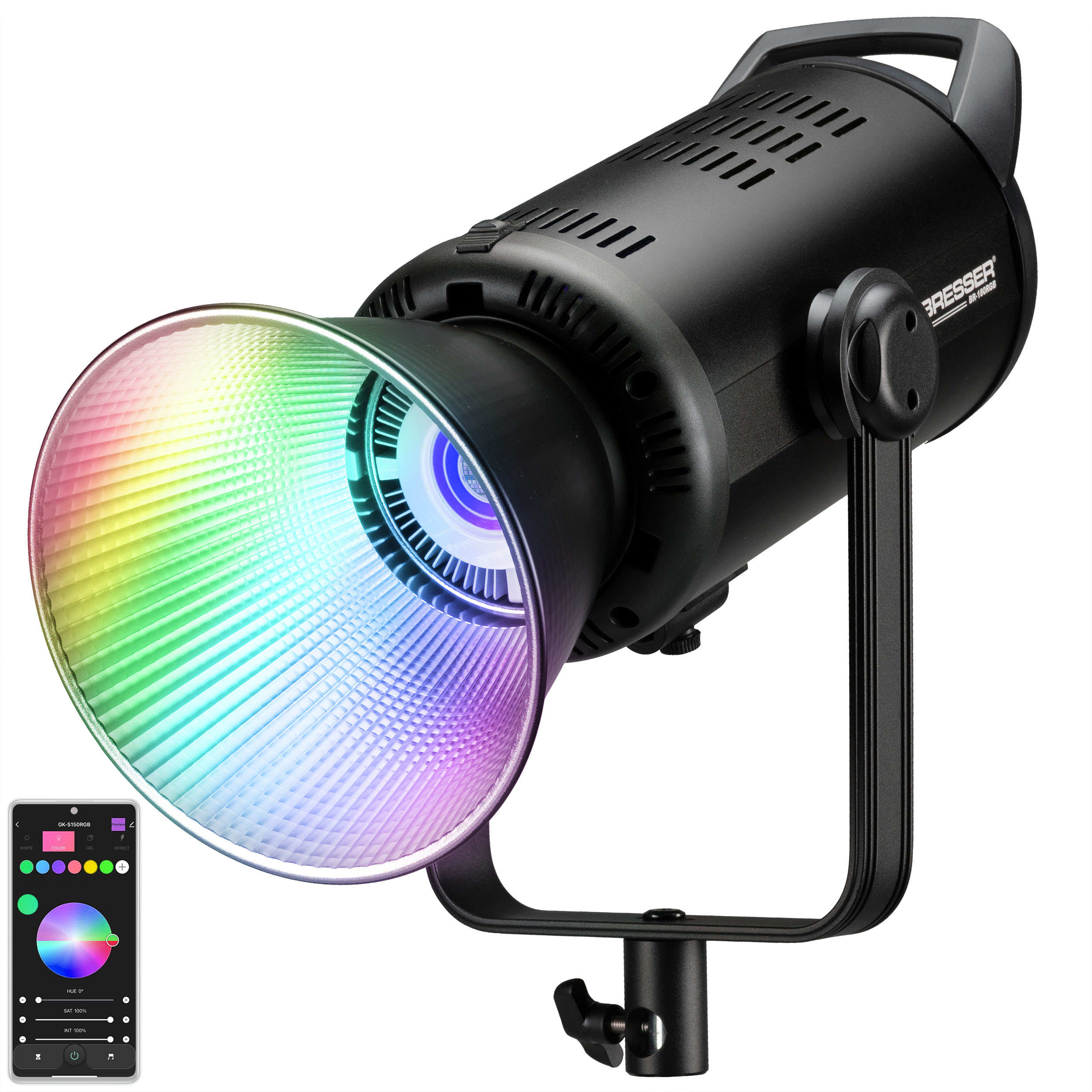 BRESSER BR-180RGB COB LED Light mit Reflektor