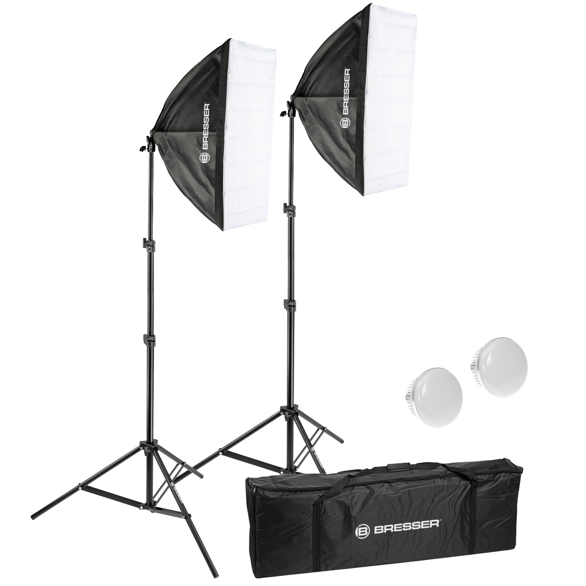 BRESSER BR-225B LED Tageslicht-Set mit Softboxen 50 x 70 cm