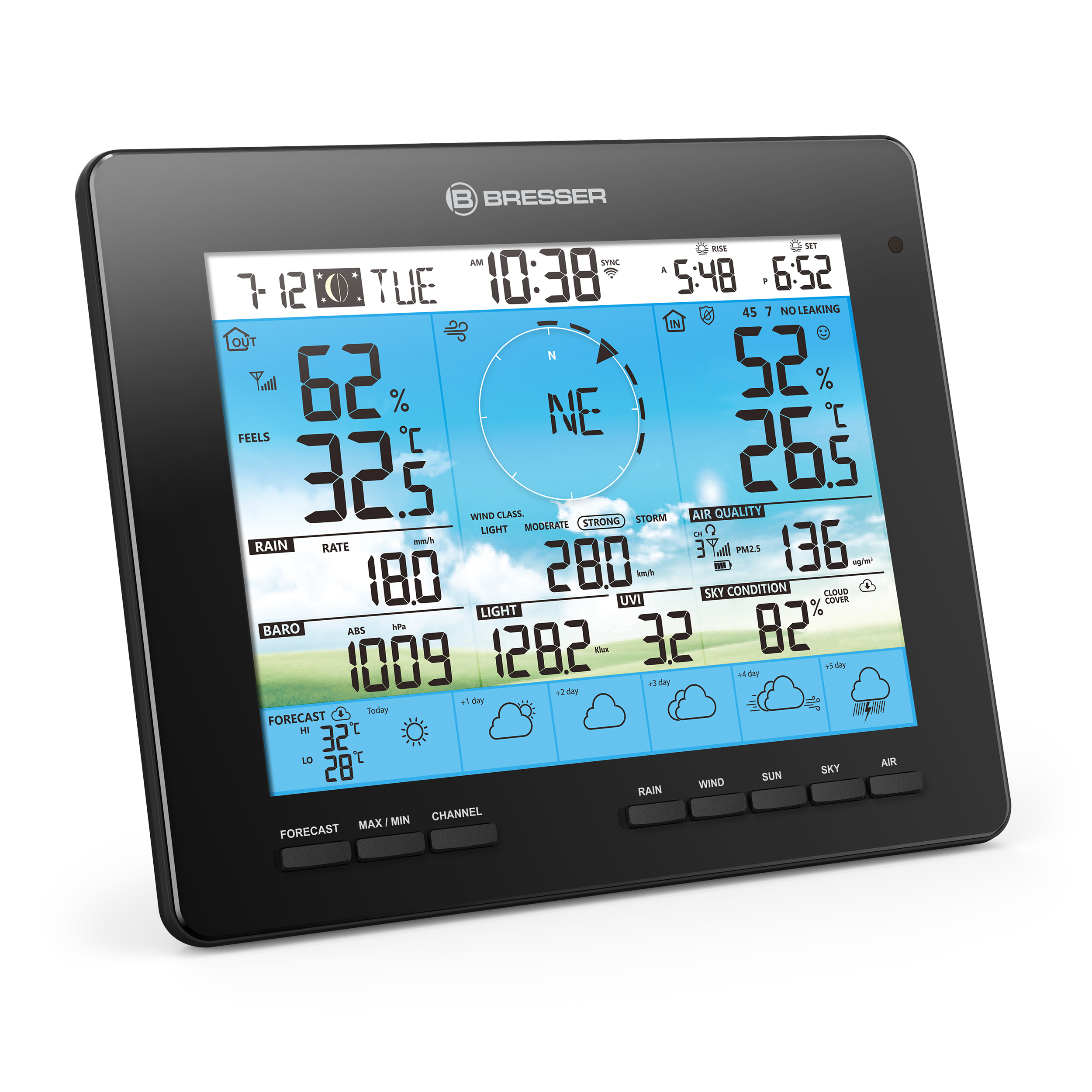 BRESSER 6-Tage 4CAST PRO WLAN-Wetterstation 7-in-1 solar