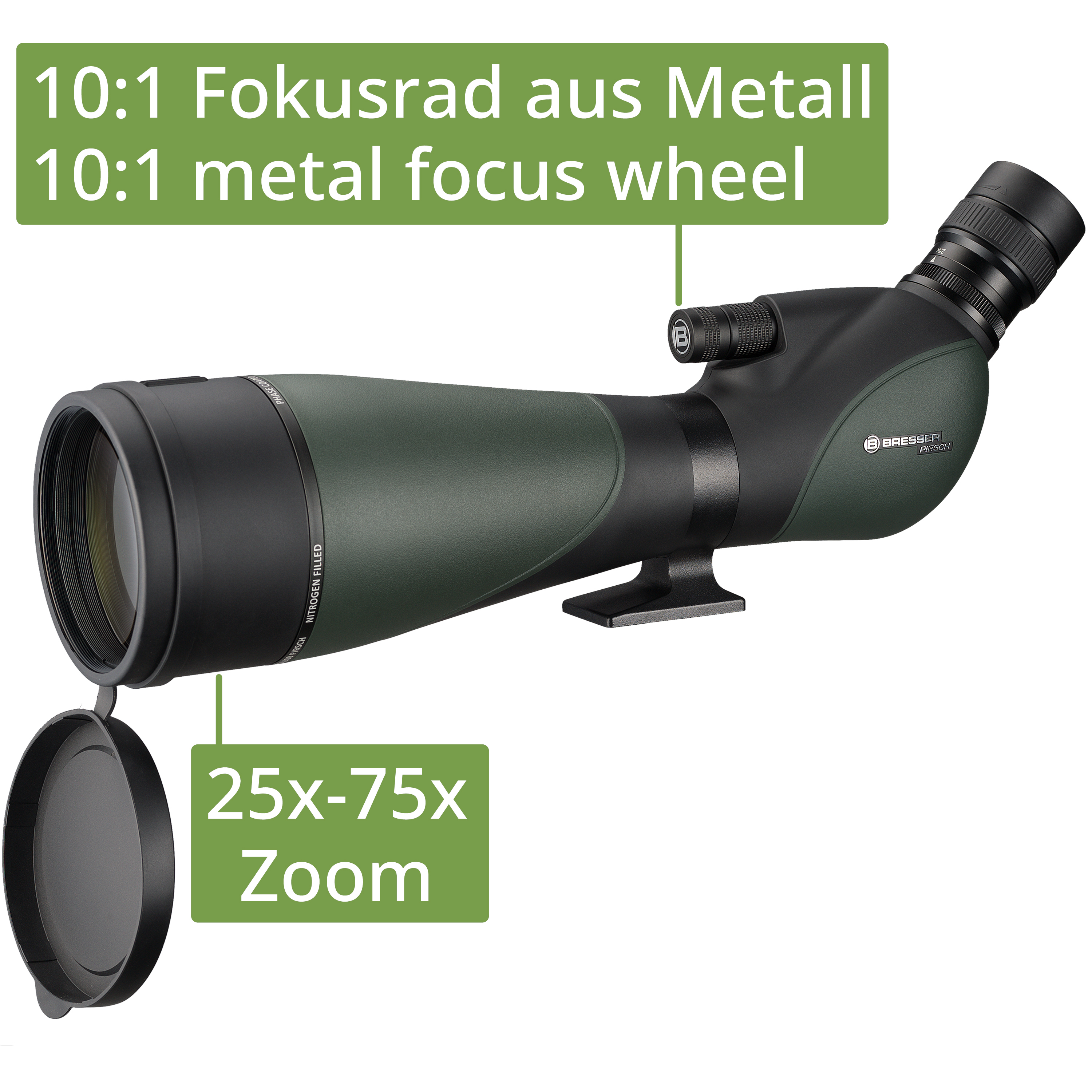 BRESSER Pirsch 25-75x100 Spektiv Gen. II mit DeLuxe 10:1 Fokus