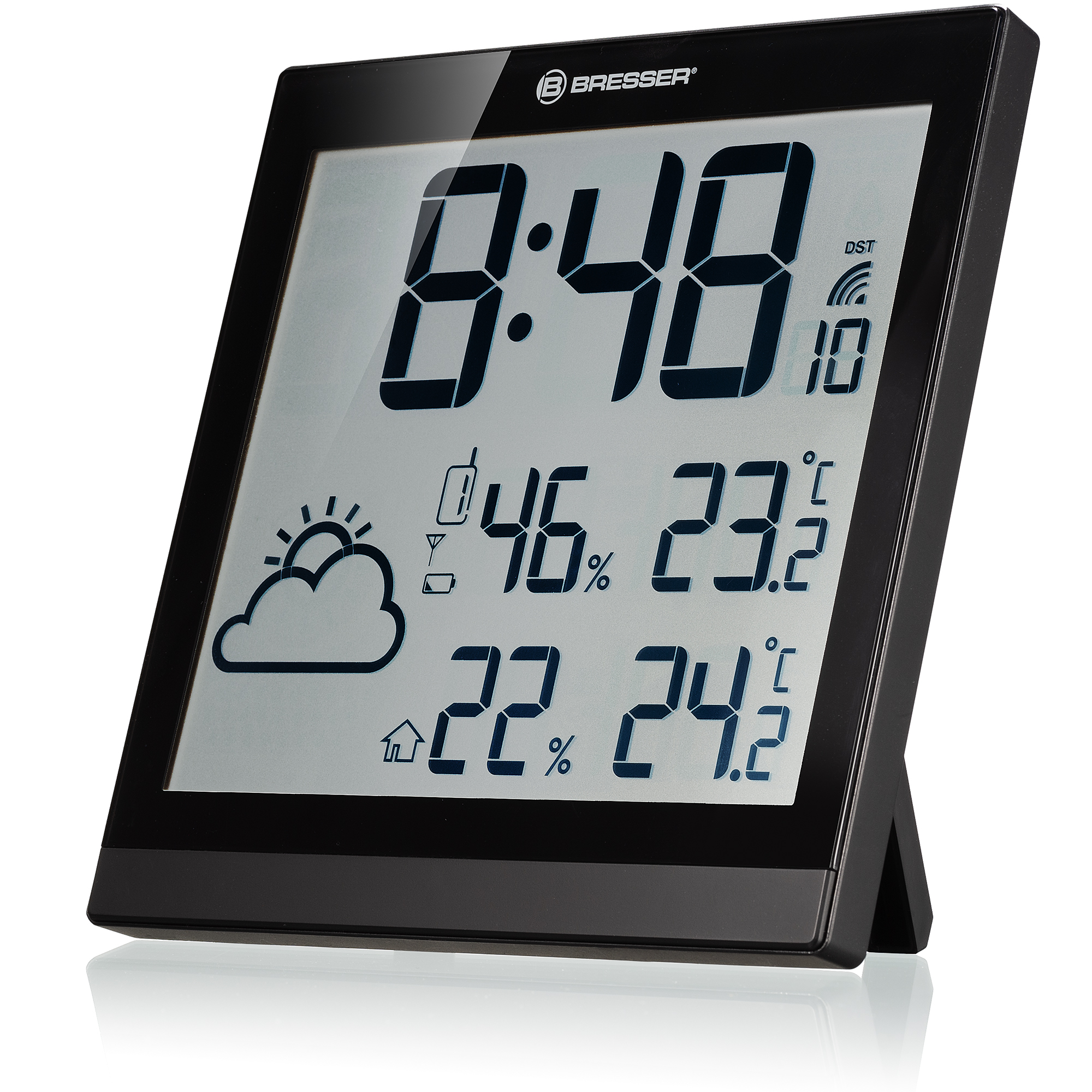 BRESSER LCD Wetter-Wanduhr ClimaTemp JC