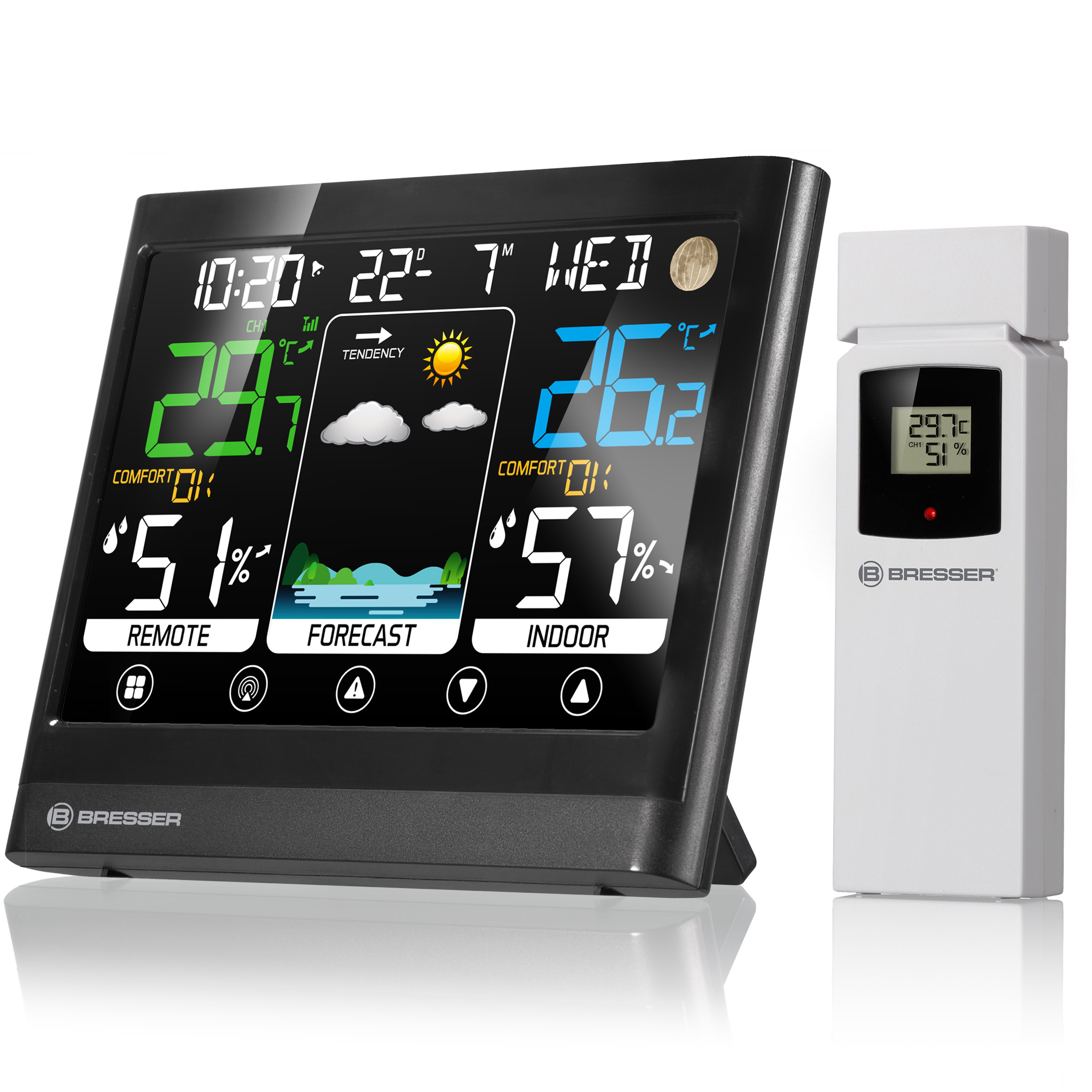 BRESSER MeteoTemp BF Wetterstation mit Touch-Display (Refurbished)