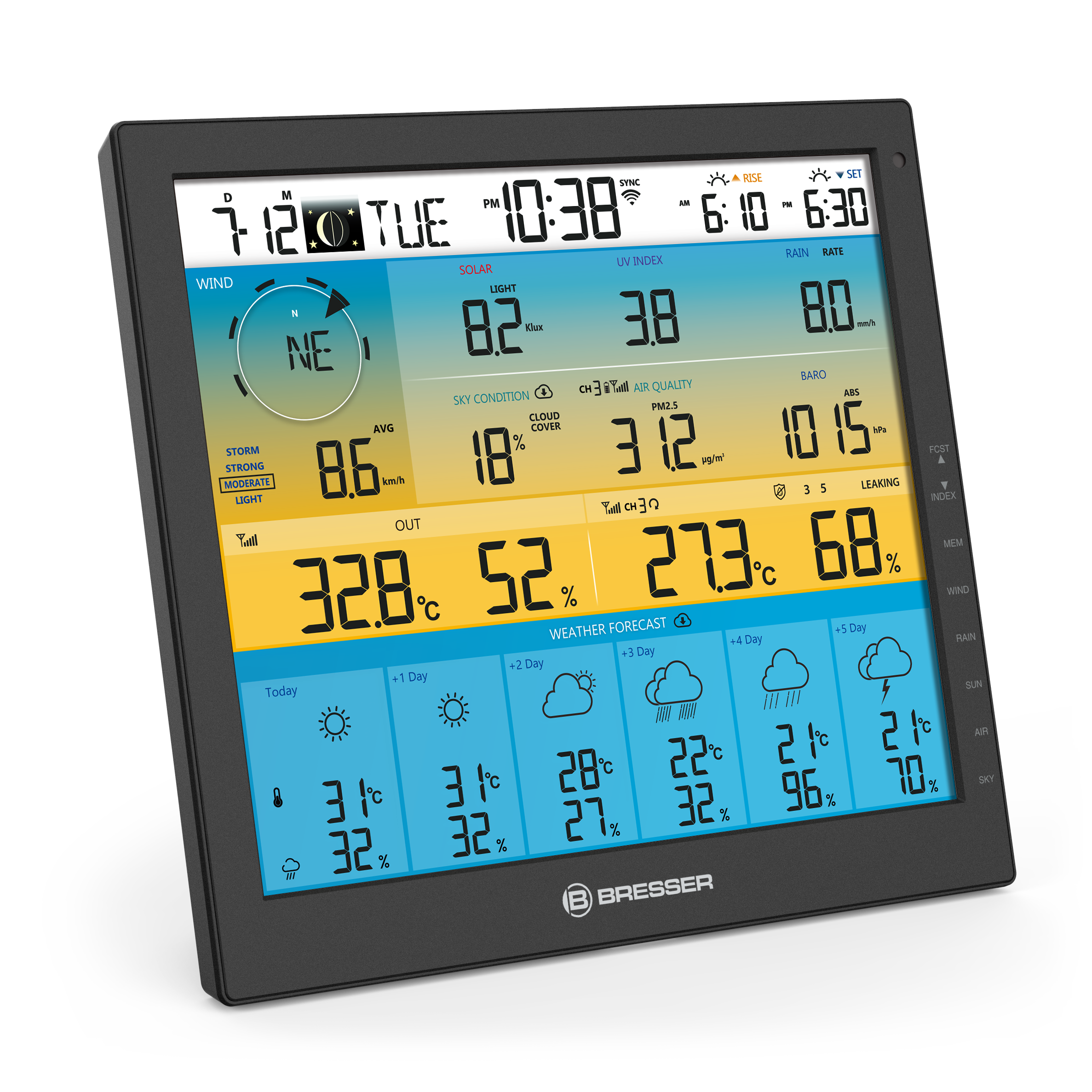 BRESSER 6-Tage 4CAST PRO SF WLAN-Wetterstation 7-in-1 solar