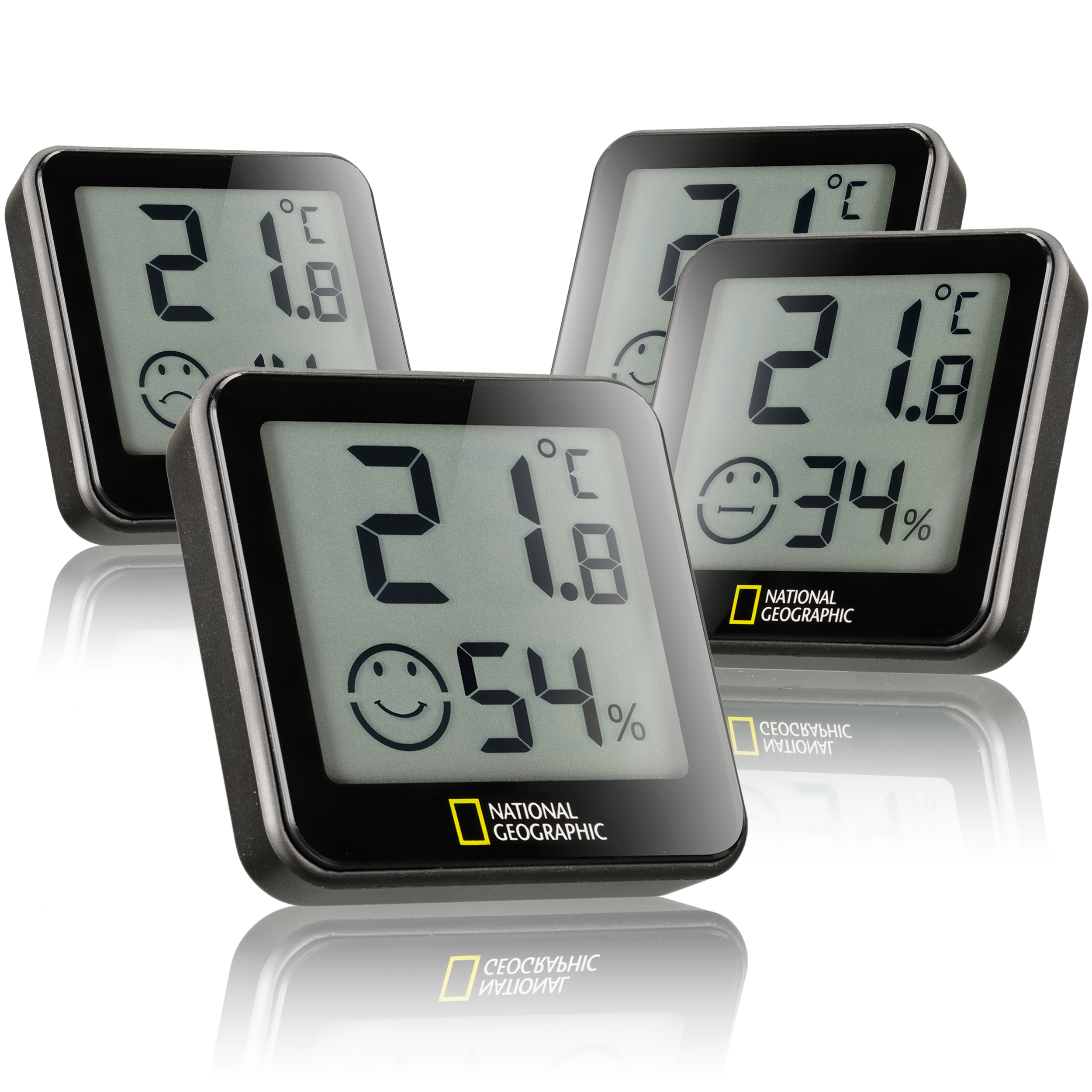 NATIONAL GEOGRAPHIC Thermo-Hygrometer Tempy 4er-Set