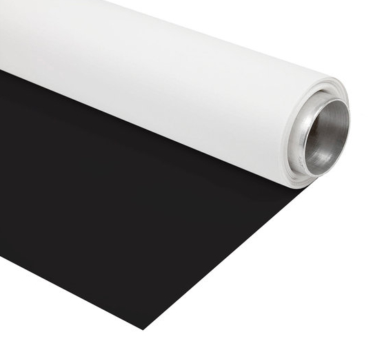 BRESSER Vinyl Hintergrundrolle 1,35 x 6m Schwarz/Weiß