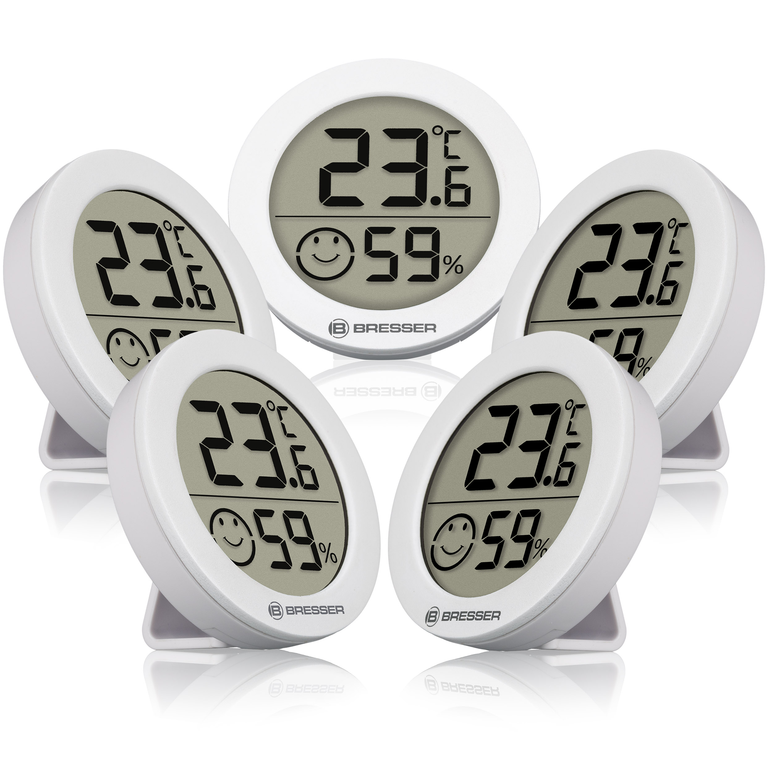 BRESSER Thermo-Hygrometer Smile 5er-Set