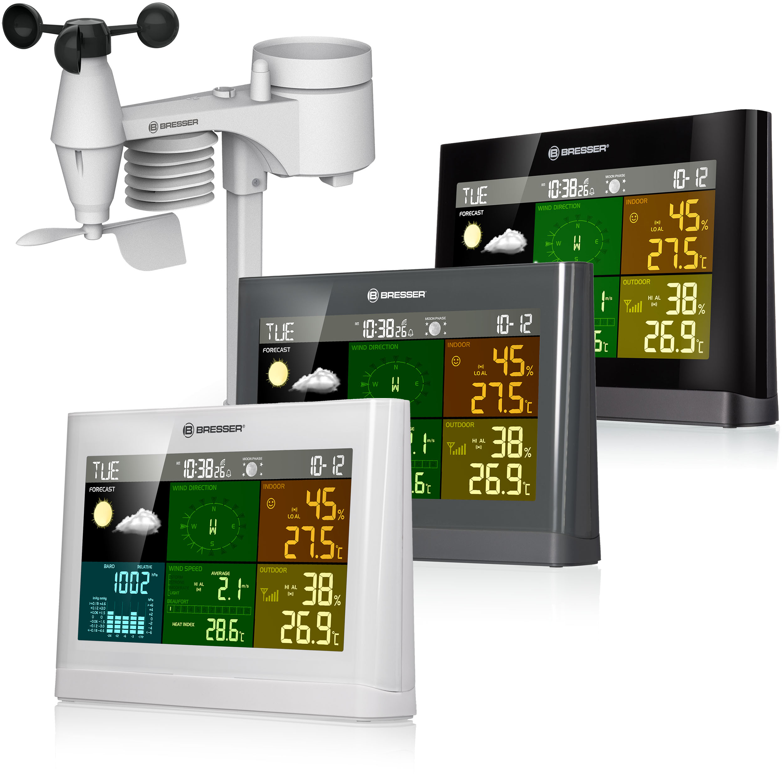 BRESSER 5-in-1 Comfort Wetterstation mit Farbdisplay