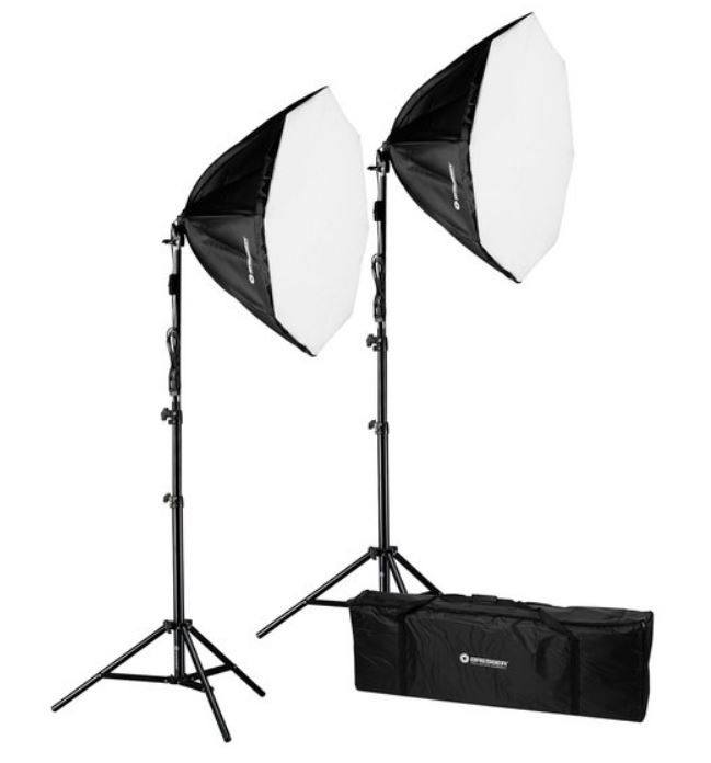 BRESSER BR-2860 LED Softbox-Tageslichtset 2 x 50W mit Softboxen