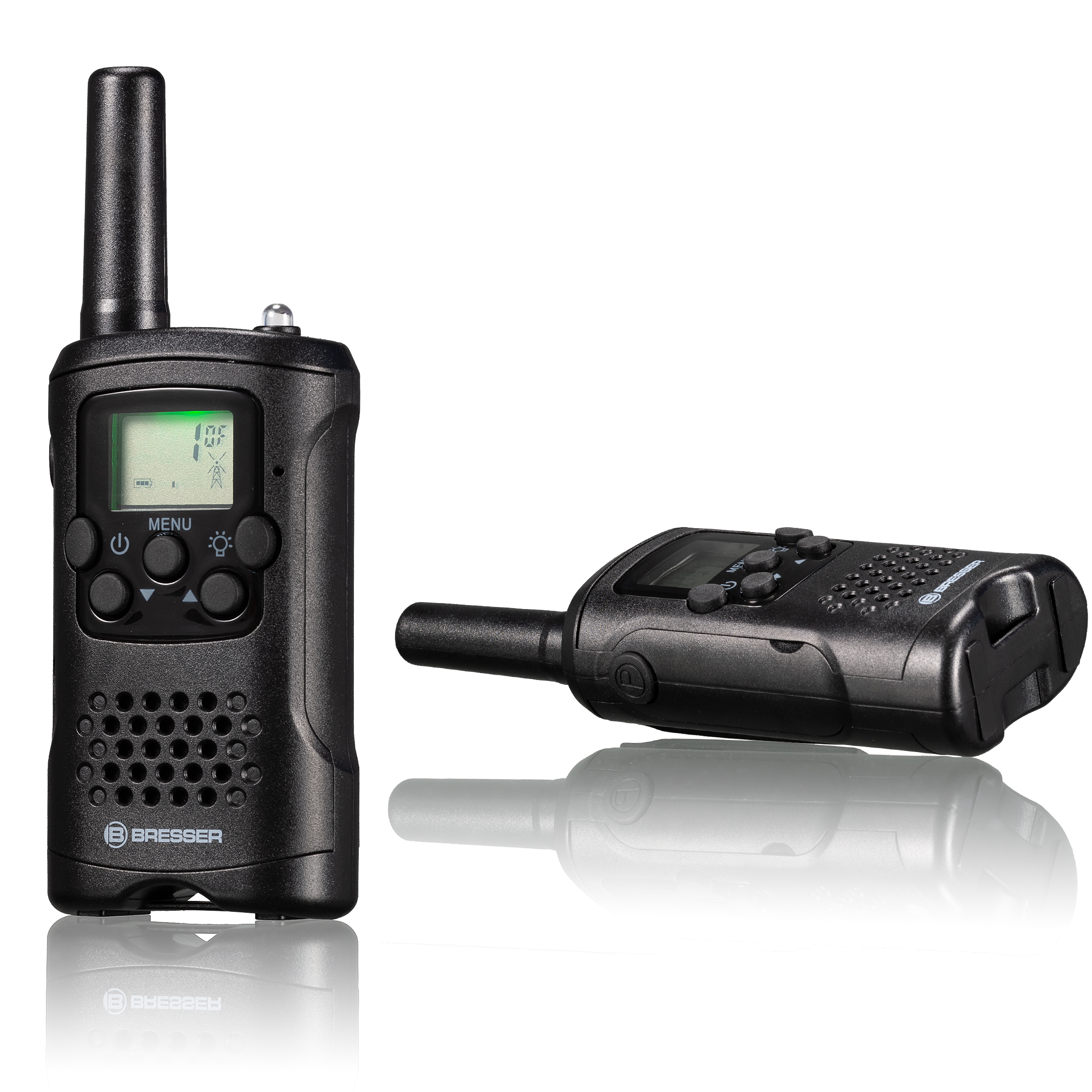 BRESSER FM Walkie Talkie 2er Set mit hoher Reichweite bis zu 6 km und Frei-Hand-Funktion