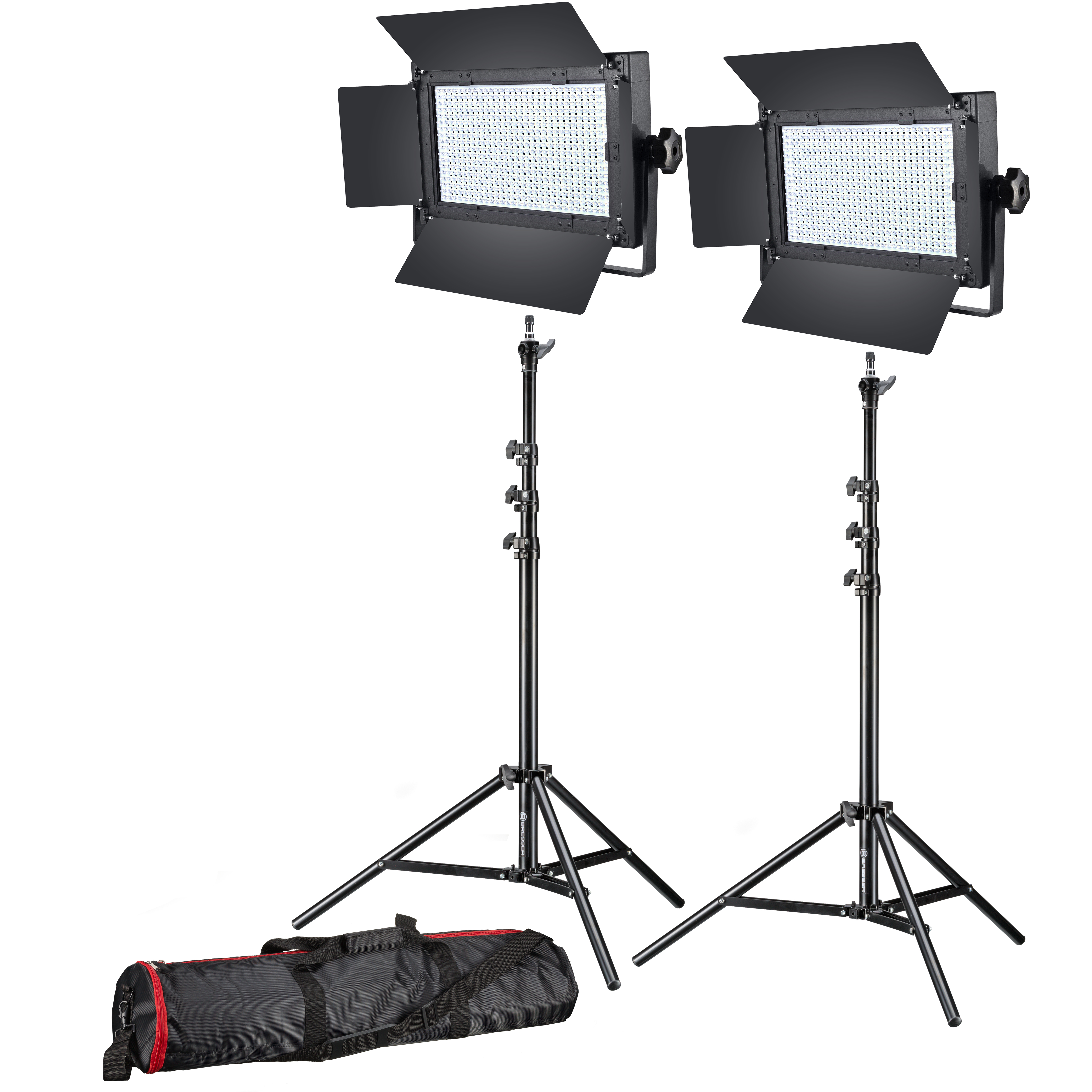 BRESSER LED Foto-Video Set 2x LG-600 38W/5600LUX + 2x Stativ