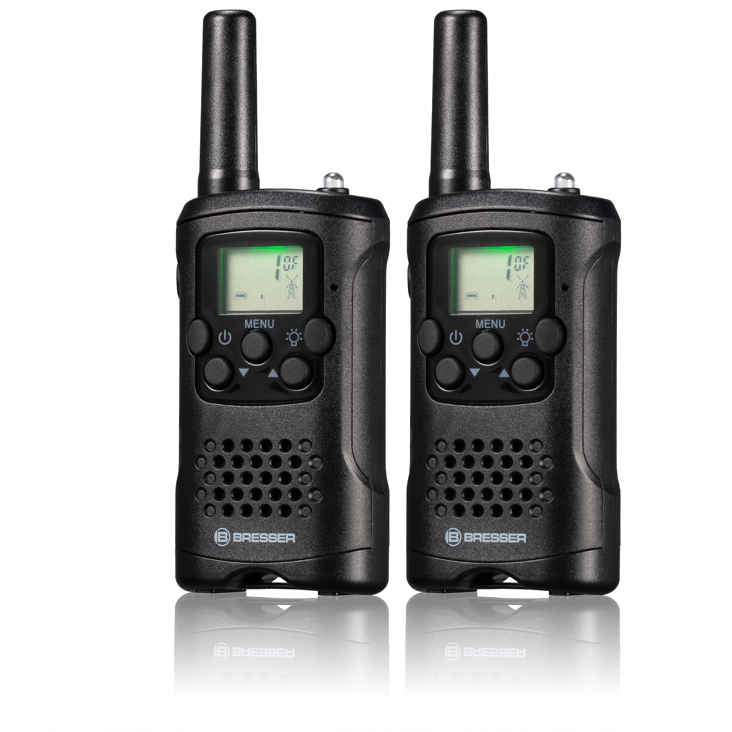 BRESSER FM Walkie Talkie 2er Set mit hoher Reichweite bis zu 6 km und Frei-Hand-Funktion