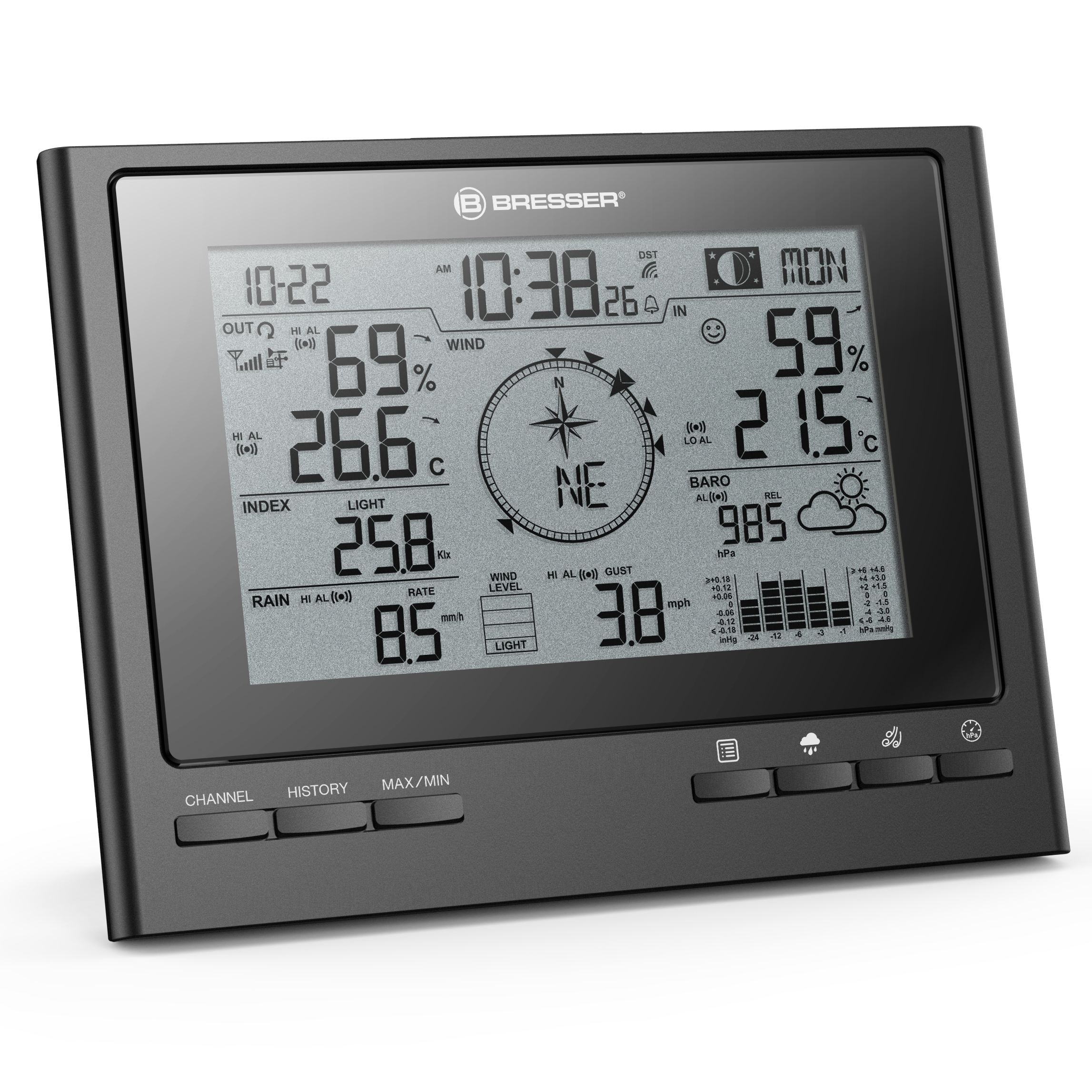 BRESSER 7-in-1 Exklusive ClimateScout Funk-Wetterstation