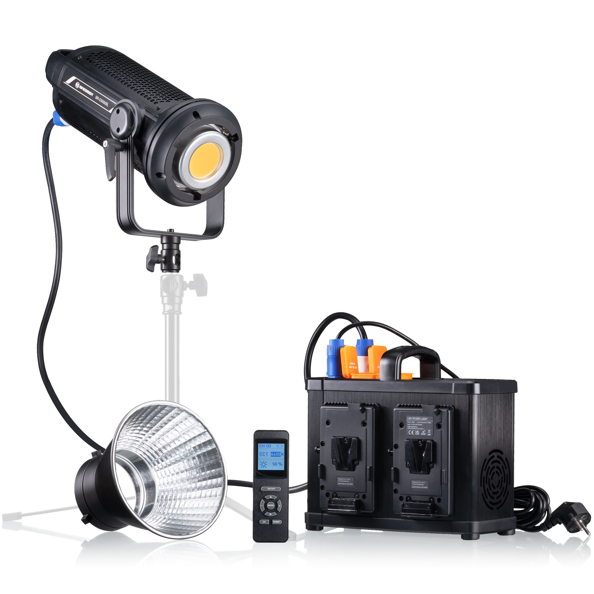 BRESSER BR-D5000SL COB LED Studiolampe 500W mit Fernbedienung