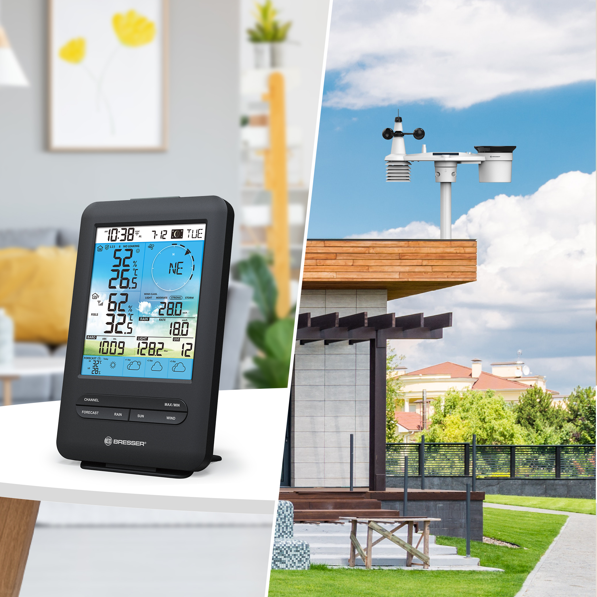 BRESSER 4-Tage 4CAST WLAN-Wetterstation mit 7-in-1-Außensensor