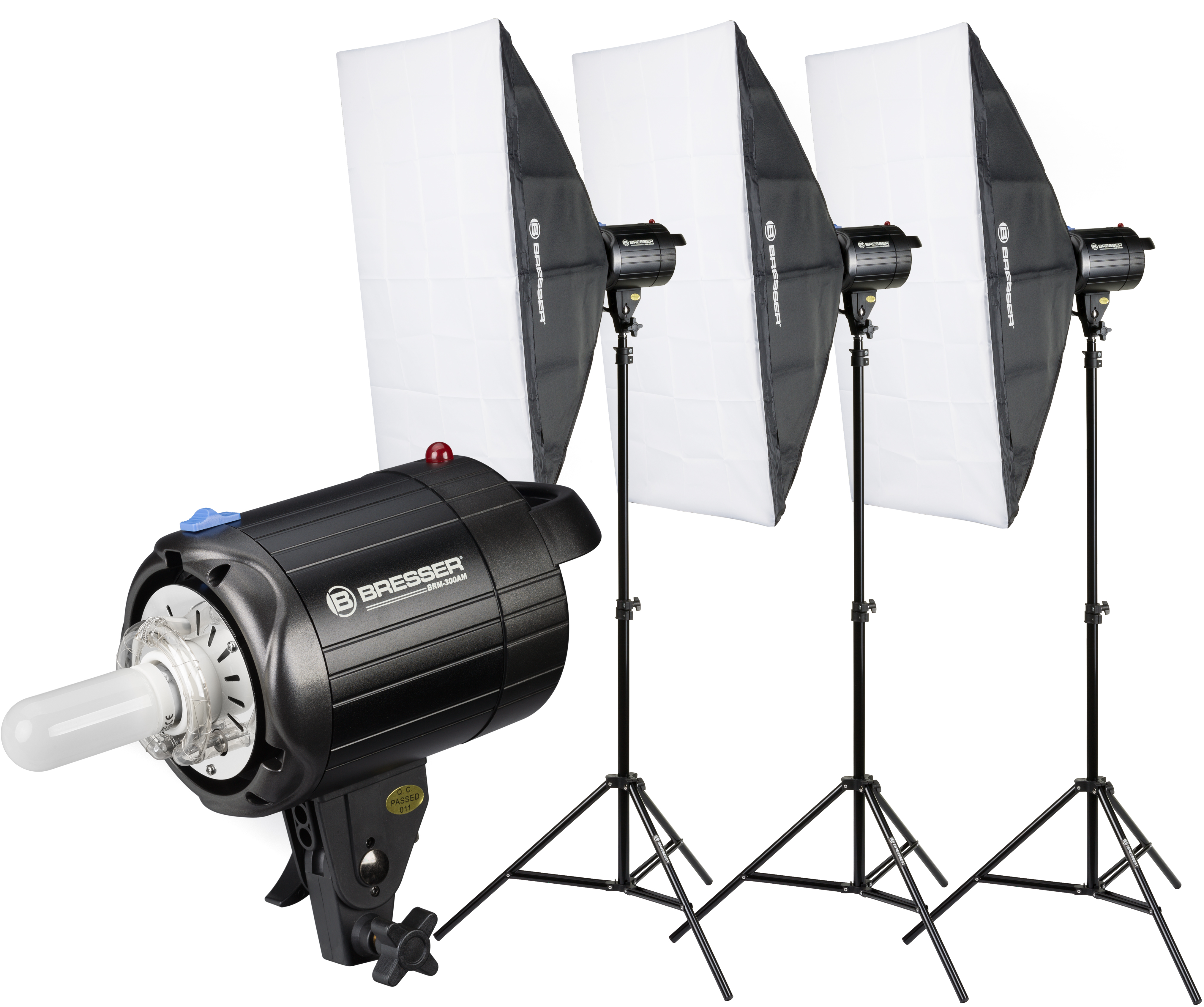 BRESSER BRM-300AM Studioblitzset 3x 300W