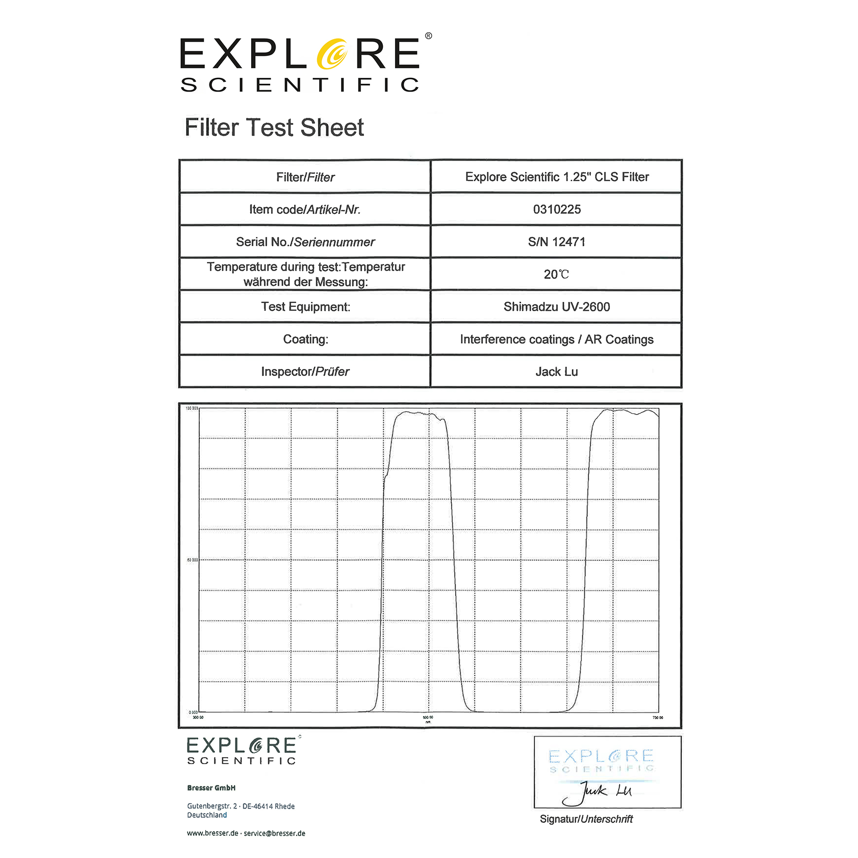 EXPLORE SCIENTIFIC 1,25" CLS Nebelfilter