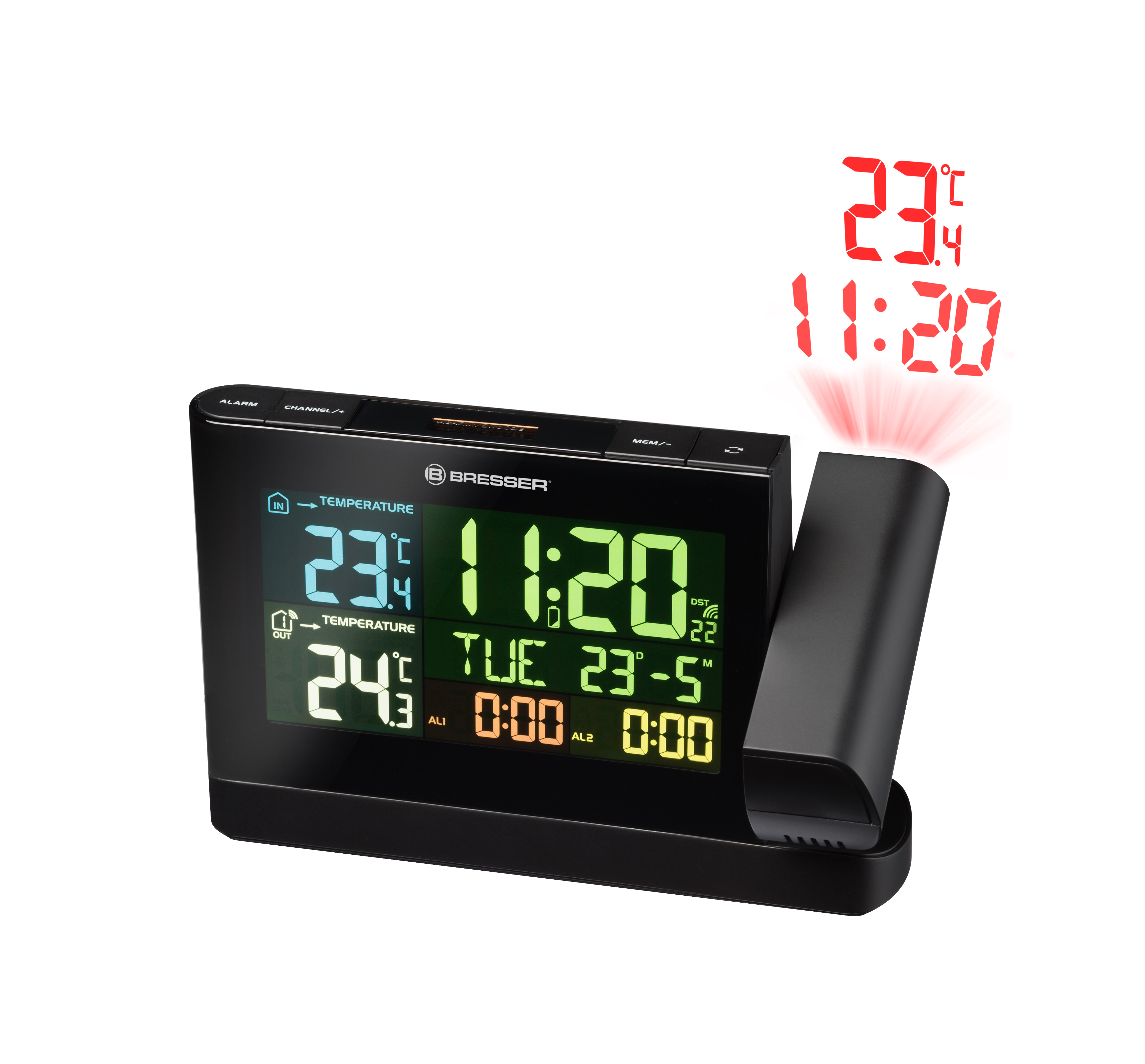 Bresser Meteo Tp Projection Clock With Color Display Bresser