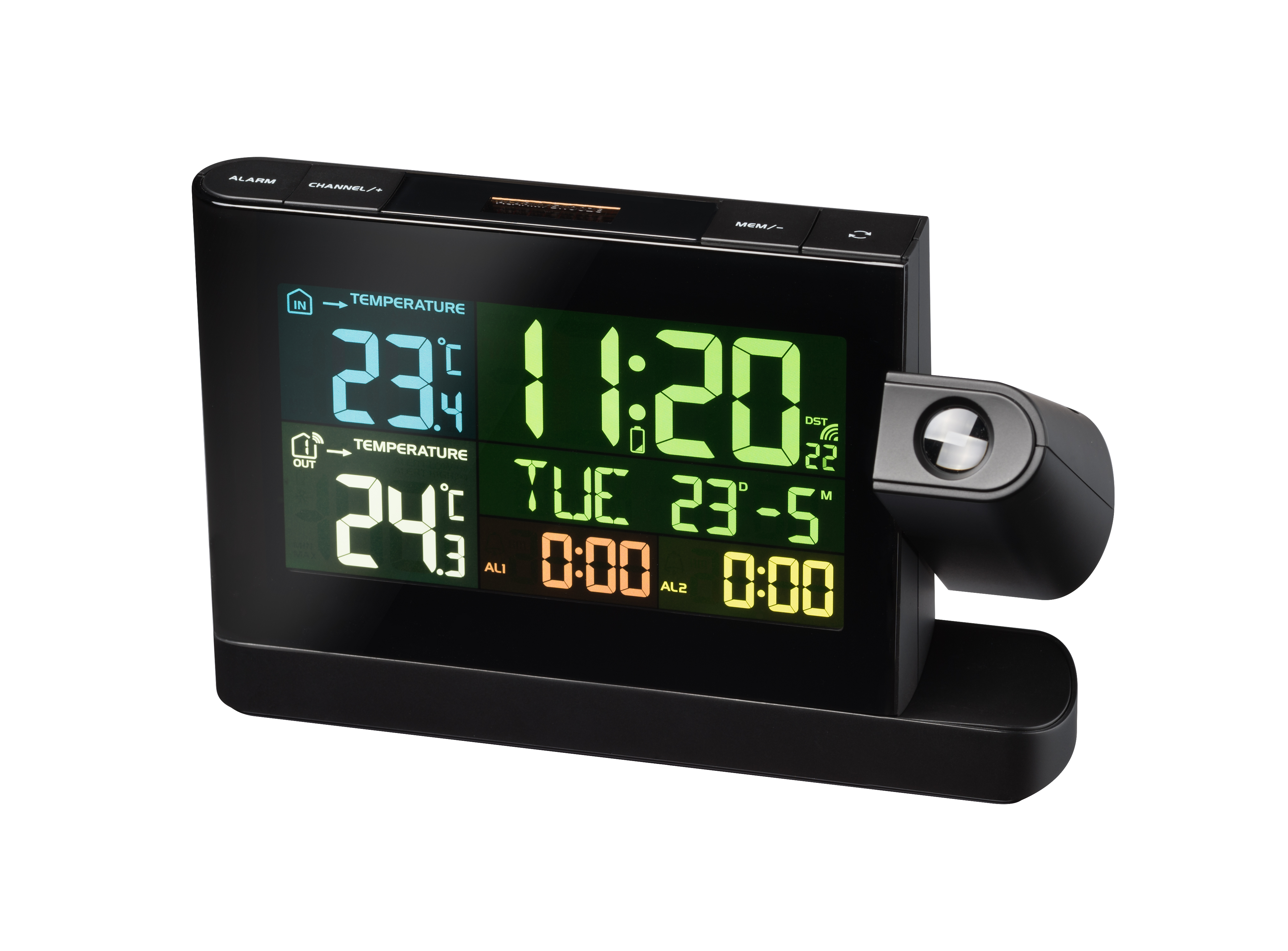 Bresser Projection Clock With Color Display Black Bresser